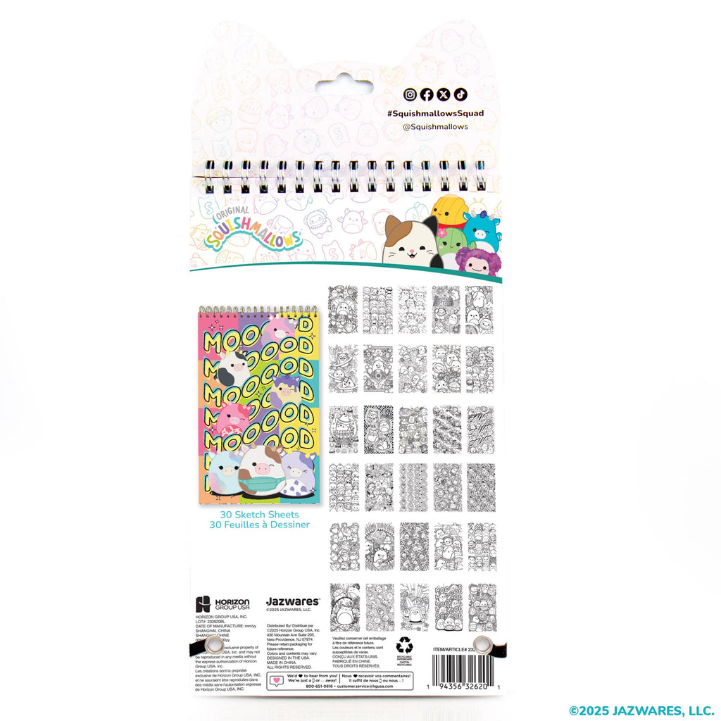 Squishmallows Colour & Sketch Set. 30 Page, 5.75 in. x 9.5 in.