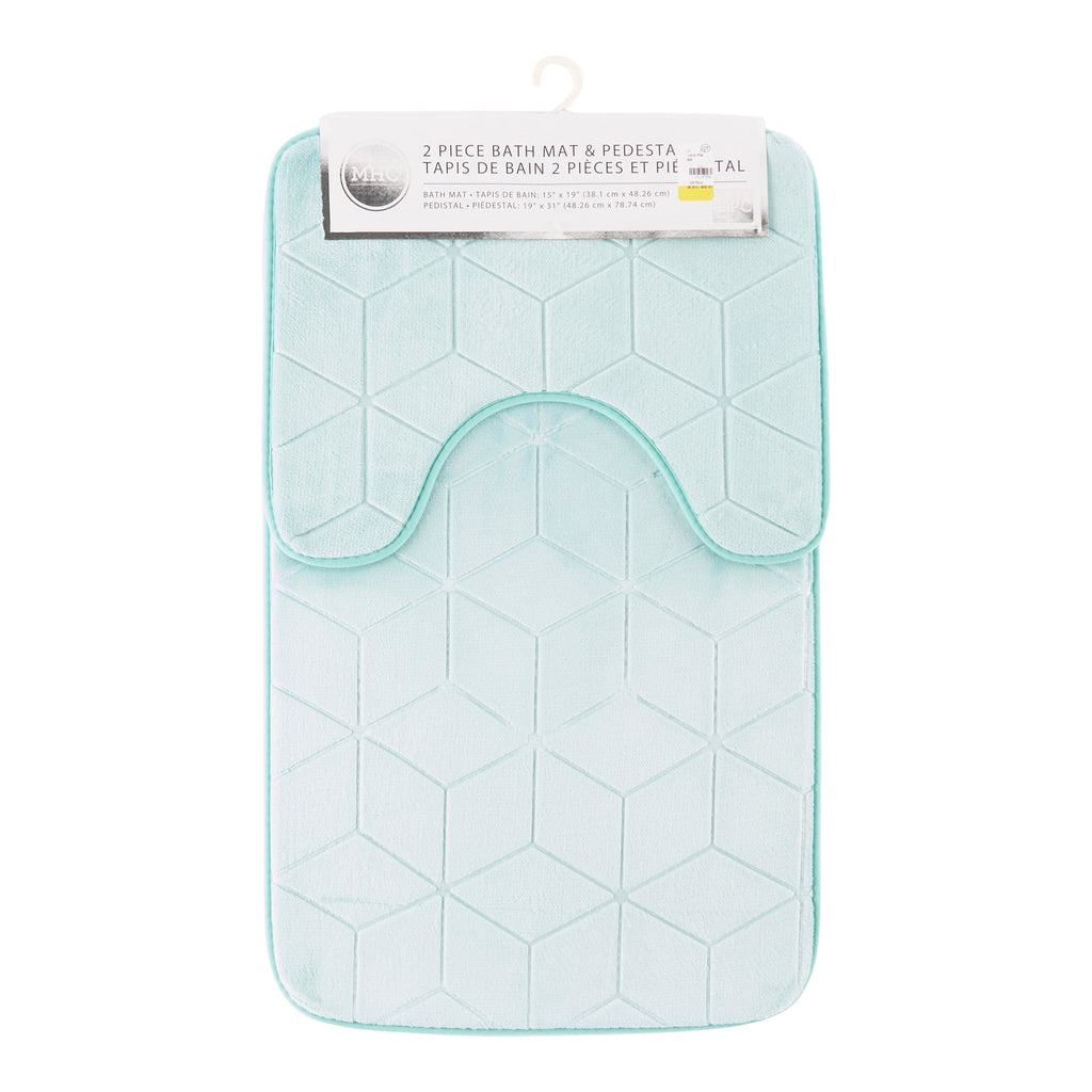 Johnson Home Velvet Bath Mat Set, Assorted, 2 Piece