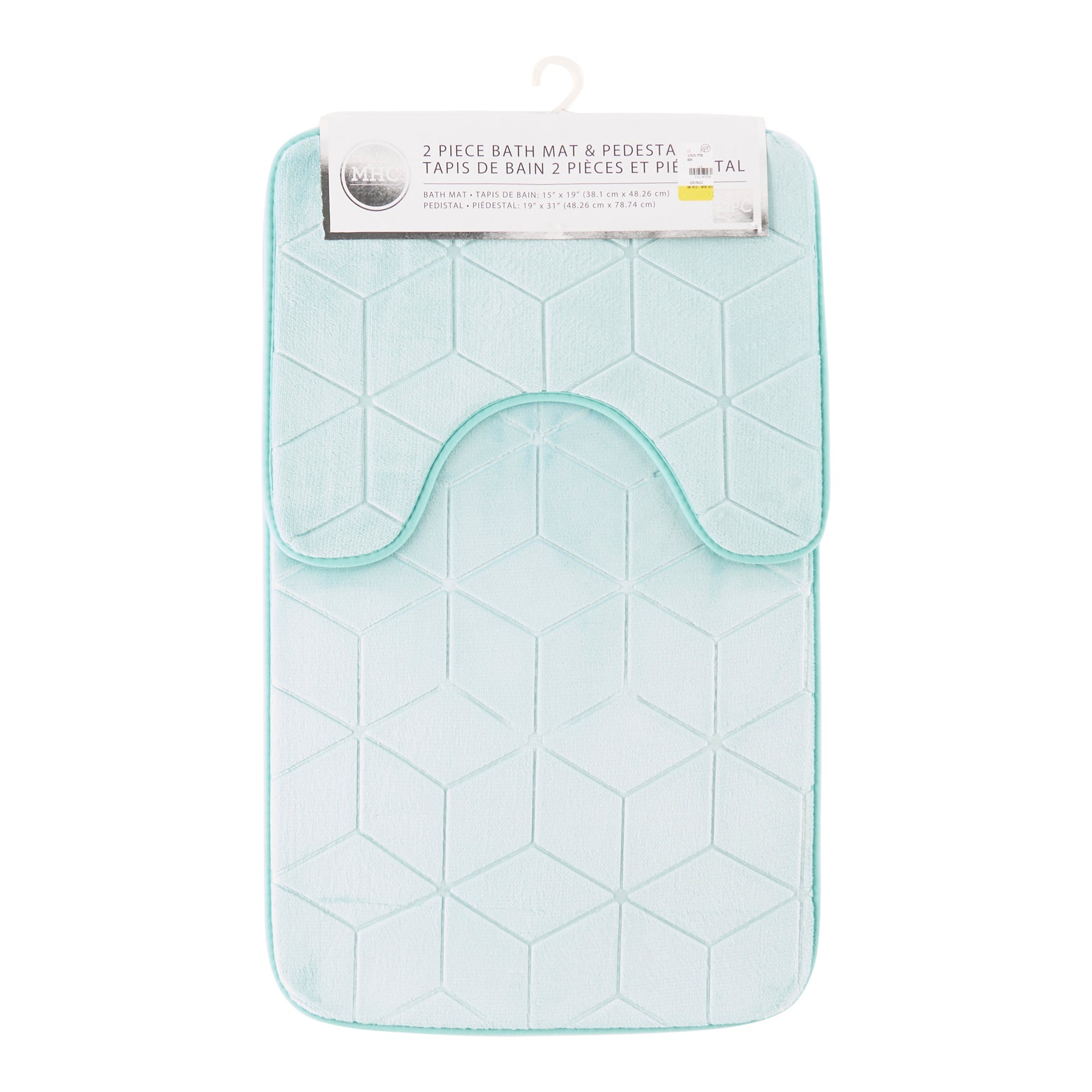 Johnson Home Velvet Bath Mat Set, Assorted, 2 Piece