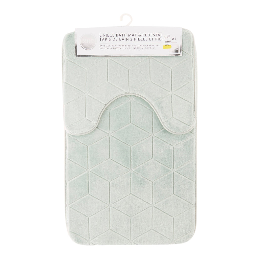 Johnson Home Velvet Bath Mat Set, Assorted, 2 Piece