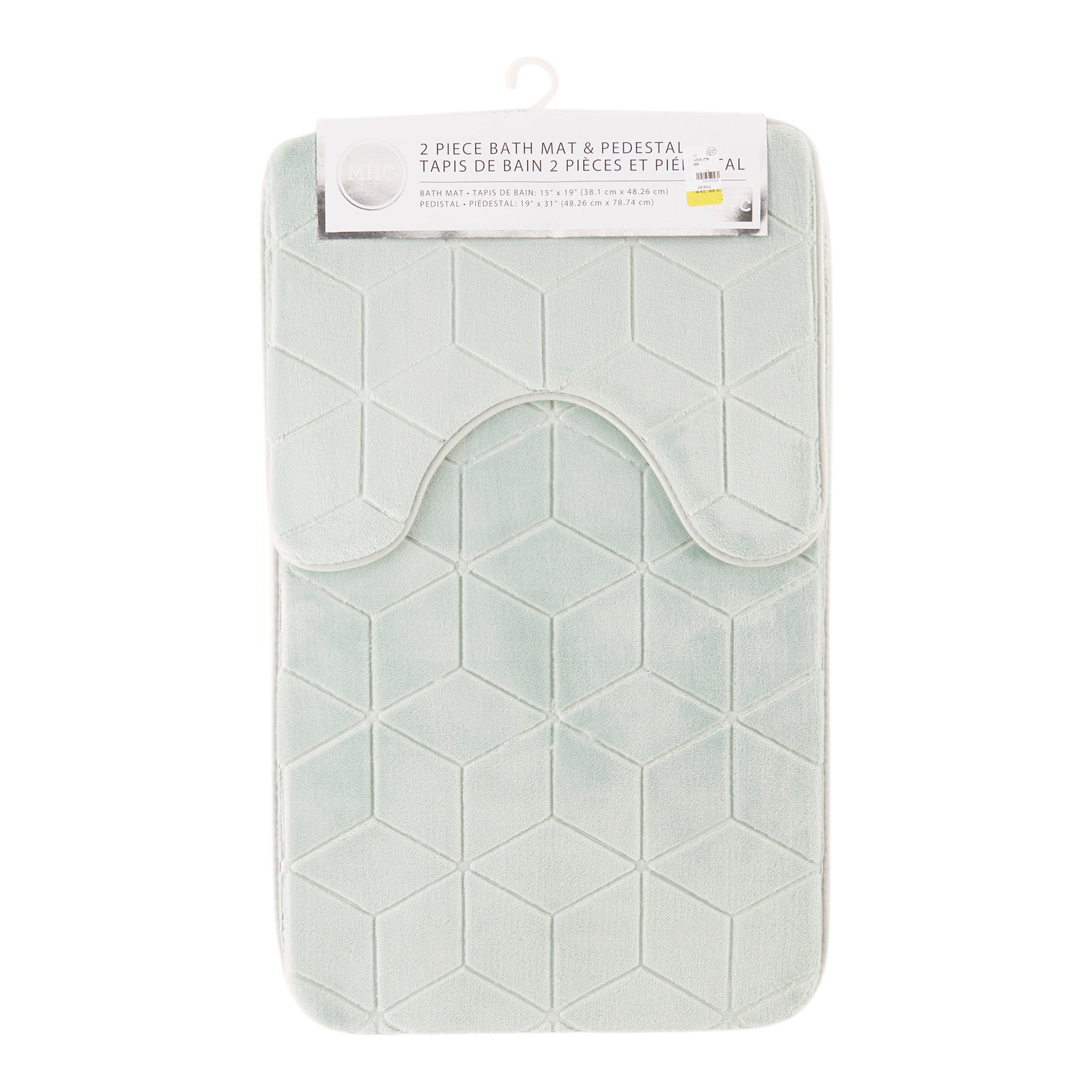 Johnson Home Velvet Bath Mat Set, Assorted, 2 Piece