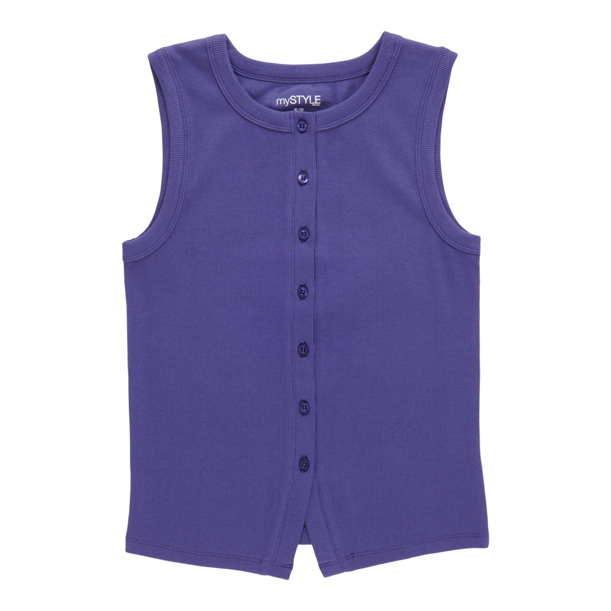 mySTYLE Women's Button Front Tank Top