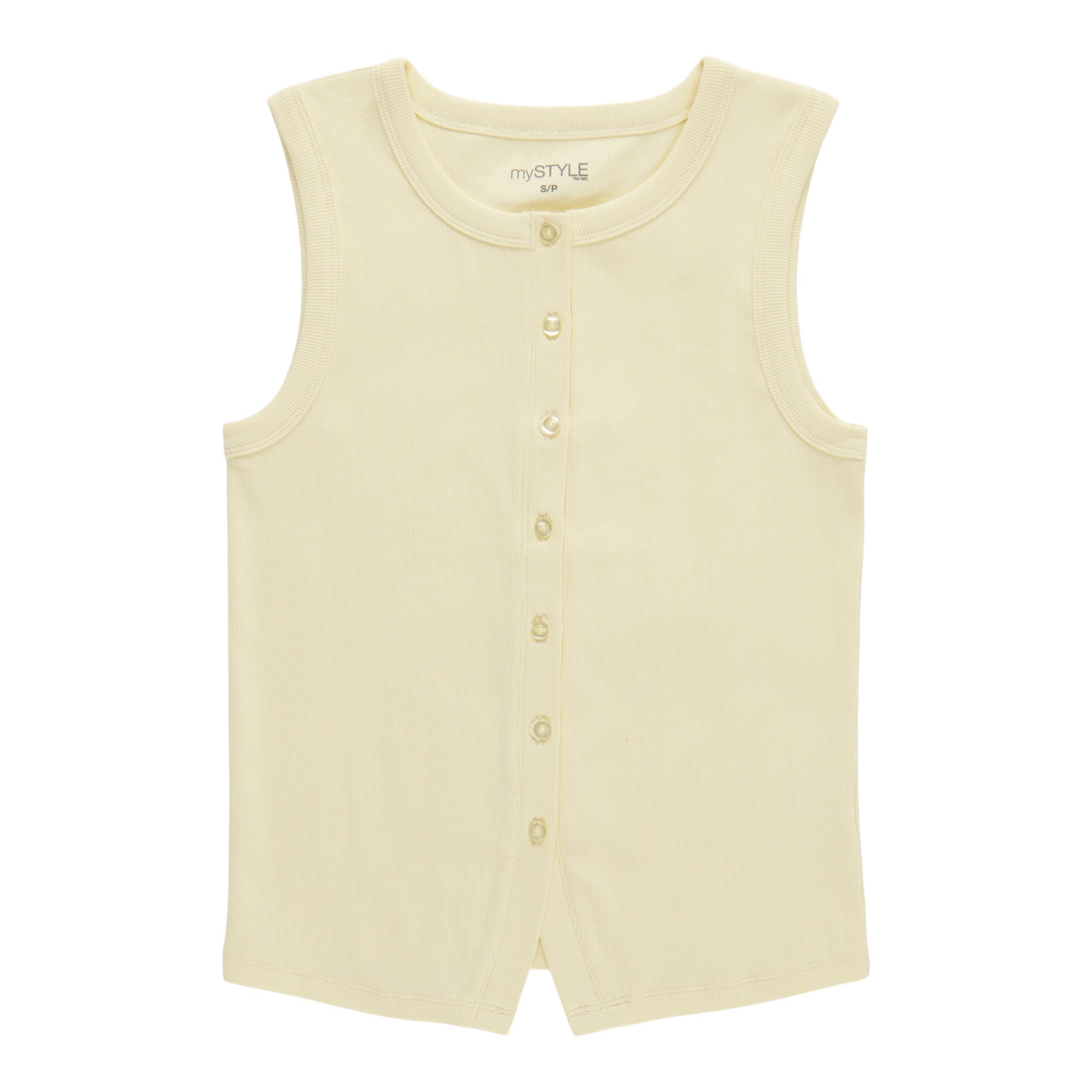 mySTYLE Women's Button Front Tank Top