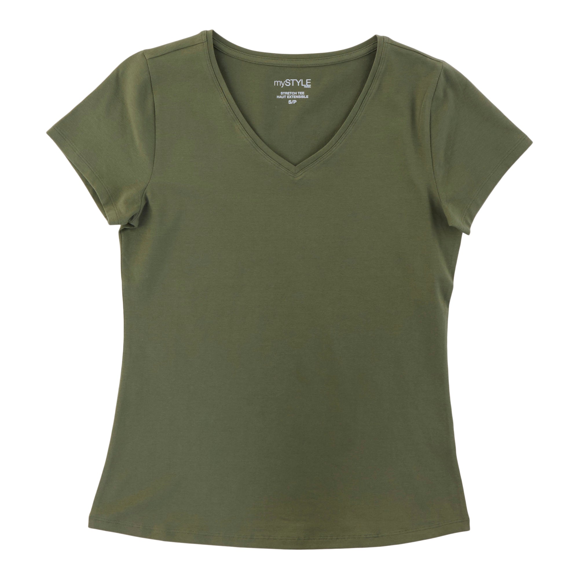 mySTYLE Women's V-Neck Stretchy Tee