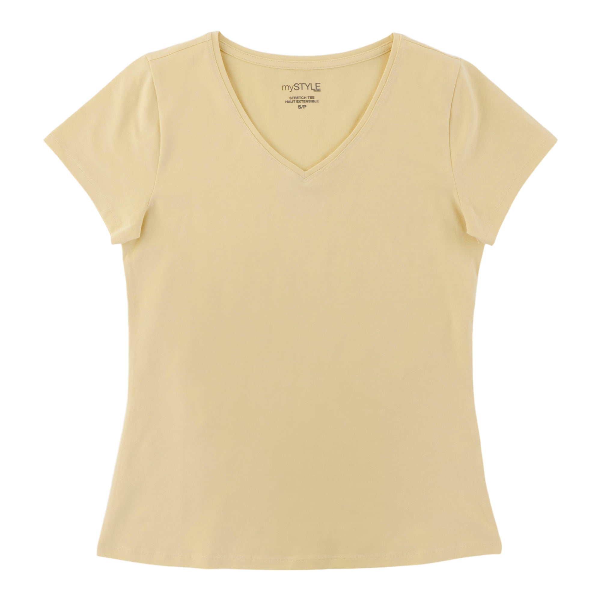 mySTYLE Women's V-Neck Stretchy Tee