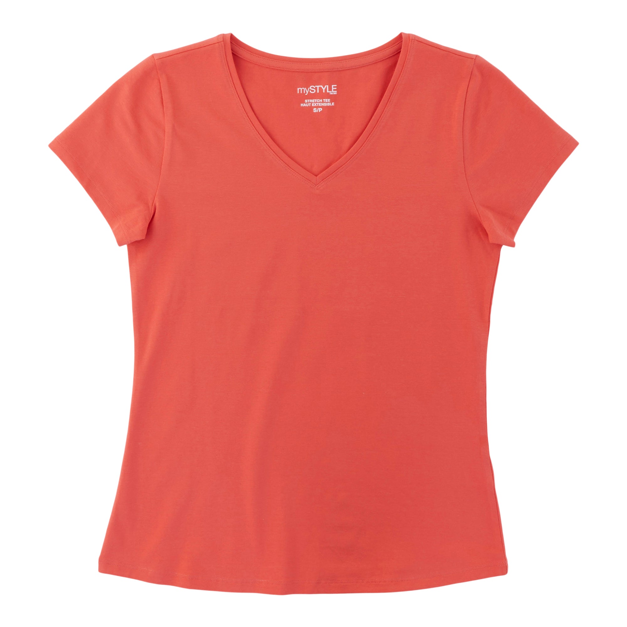 mySTYLE Women's V-Neck Stretchy Tee