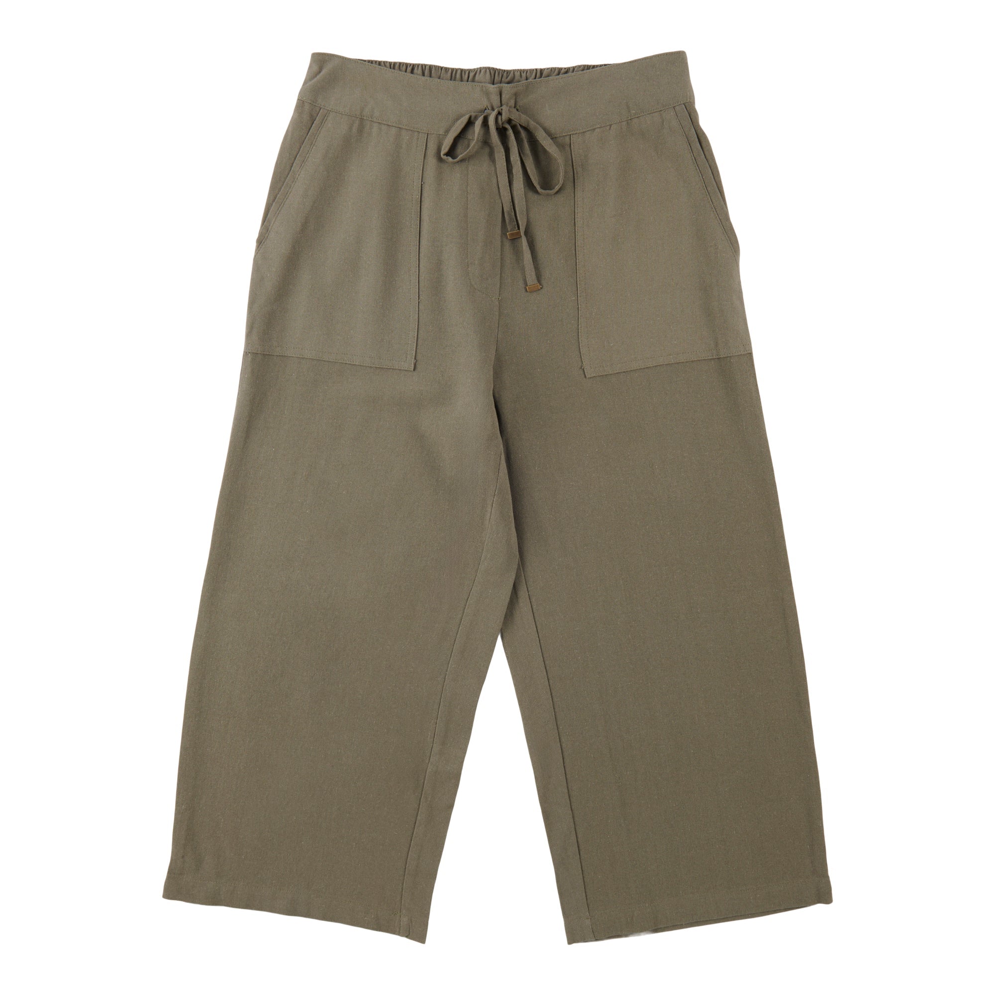 mySTYLE Women's Linen-Blend Cropped Pants