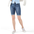 mySTYLE Women's Cool Comfort Cuffed Bermuda Denim Shorts