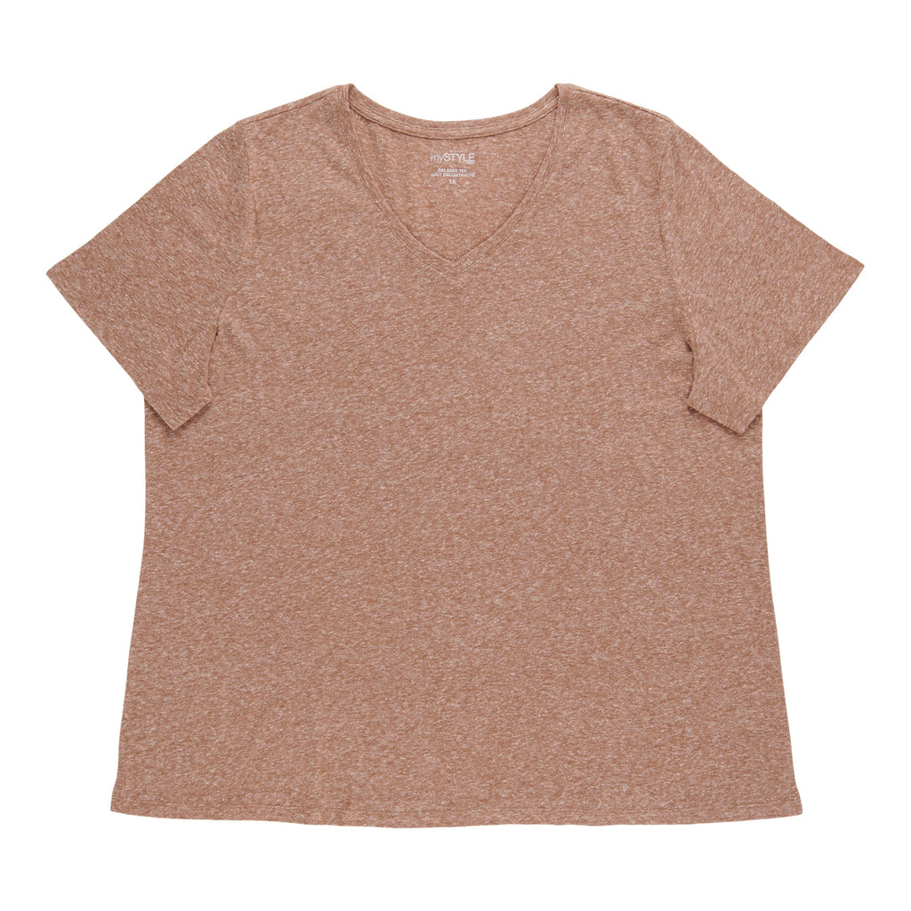 mySTYLE Women's Plus V-Neck T-Shirt
