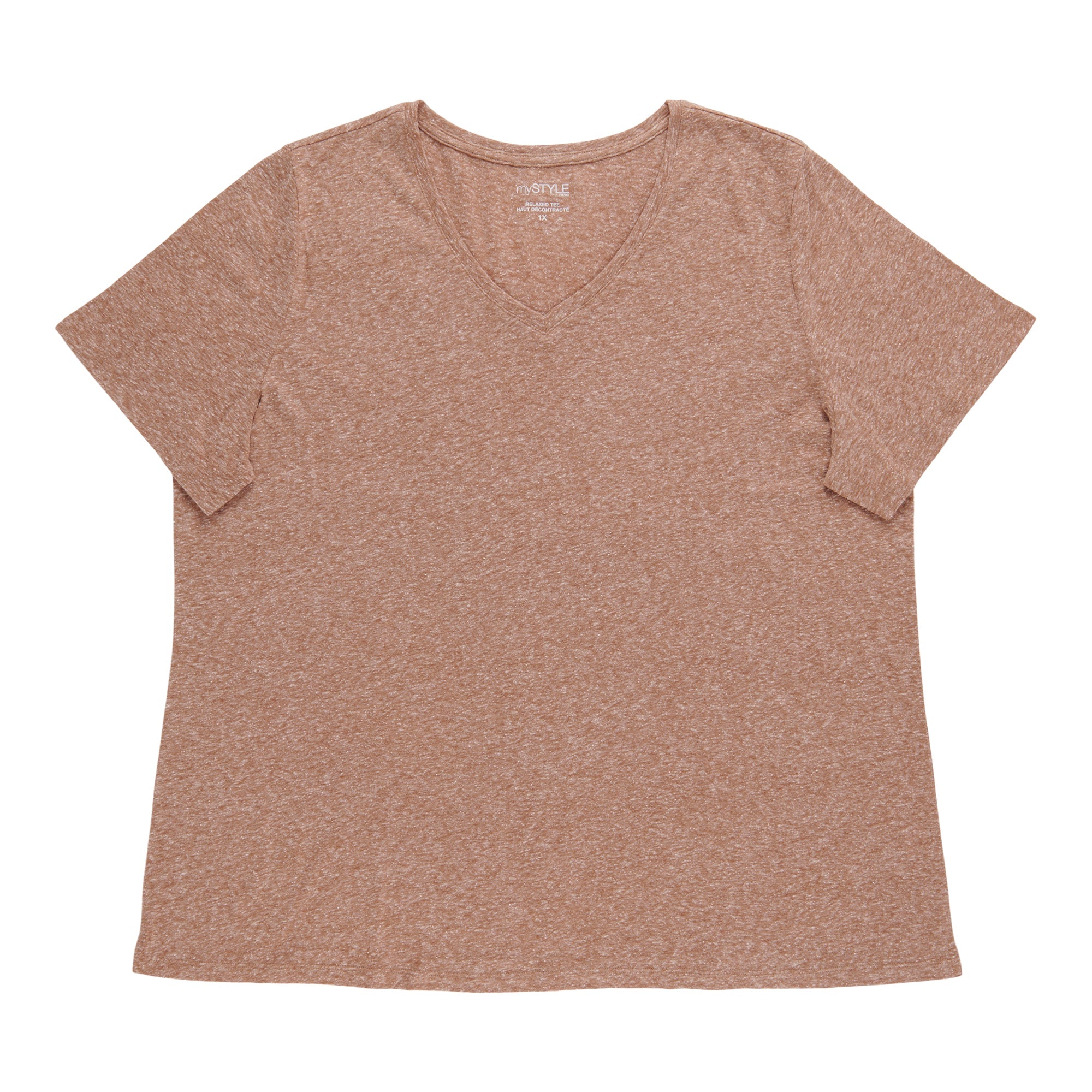 mySTYLE Women's Plus V-Neck T-Shirt