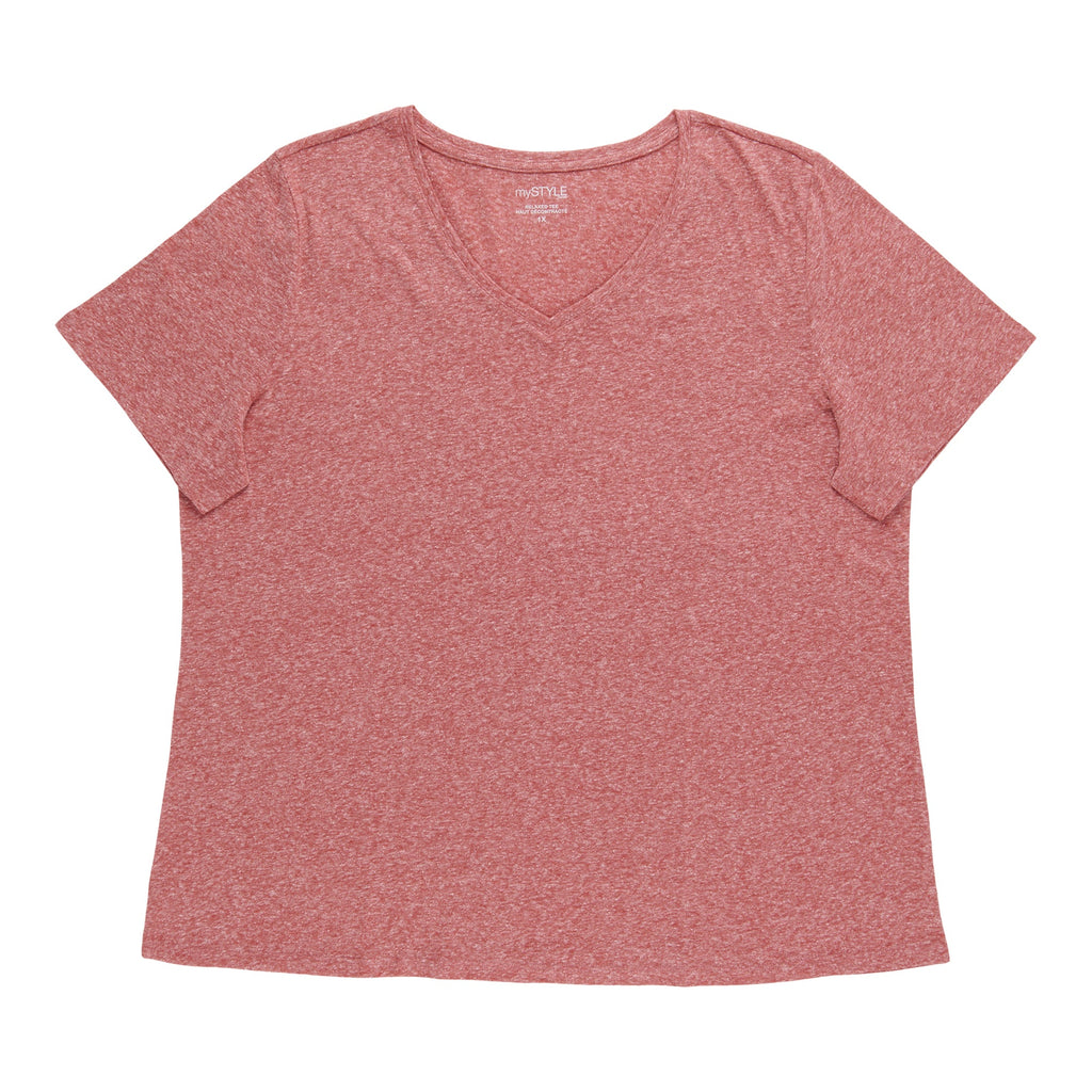 mySTYLE Women's Plus V-Neck T-Shirt