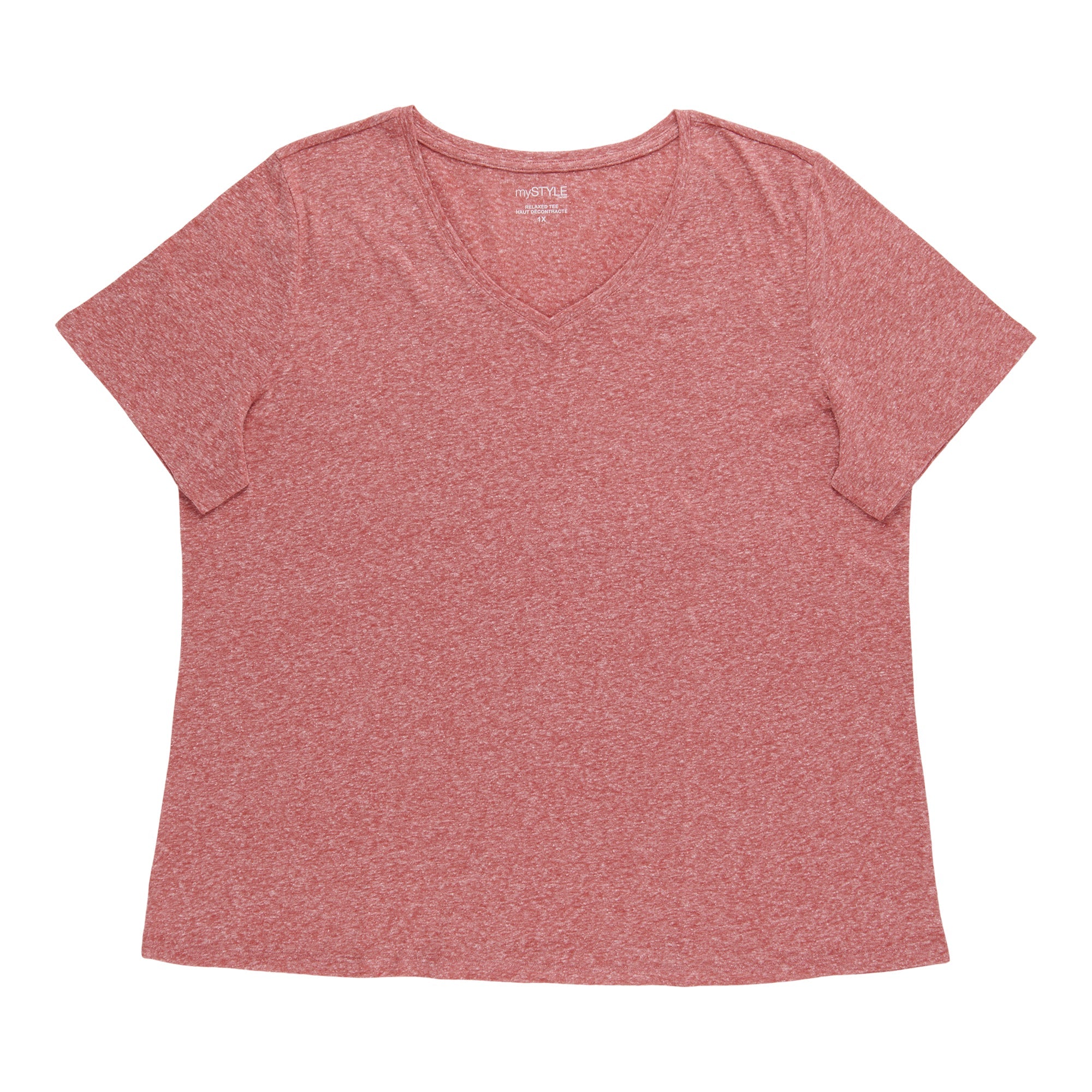 mySTYLE Women's Plus V-Neck T-Shirt