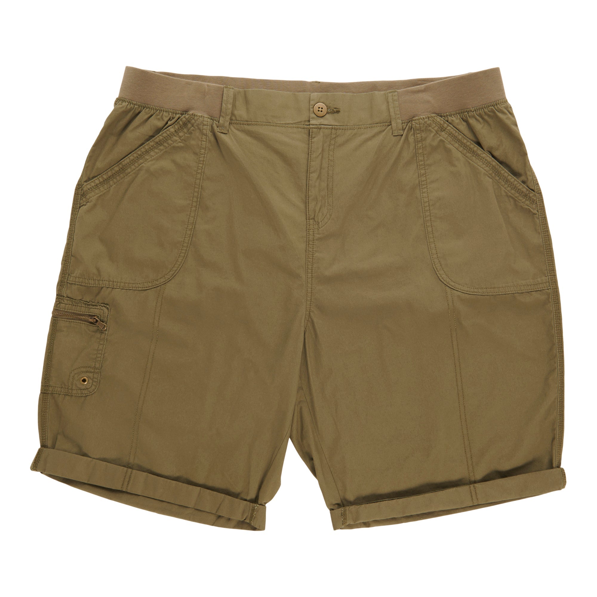 mySTYLE Women's Plus Poplin Bermuda Shorts