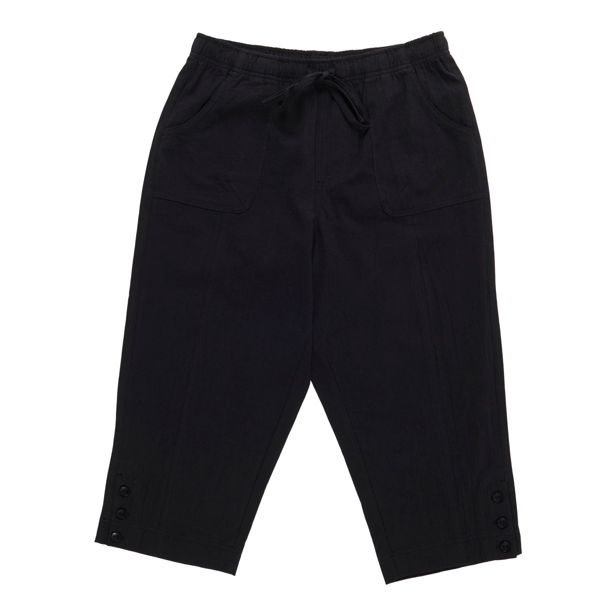 Classic Editions Women's Solid Crinkle Capris
