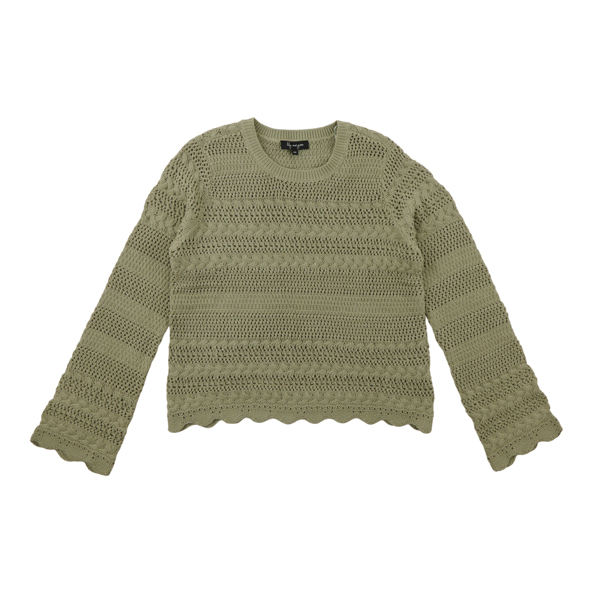 lily morgan Women's Pointelle Pullover Sweater