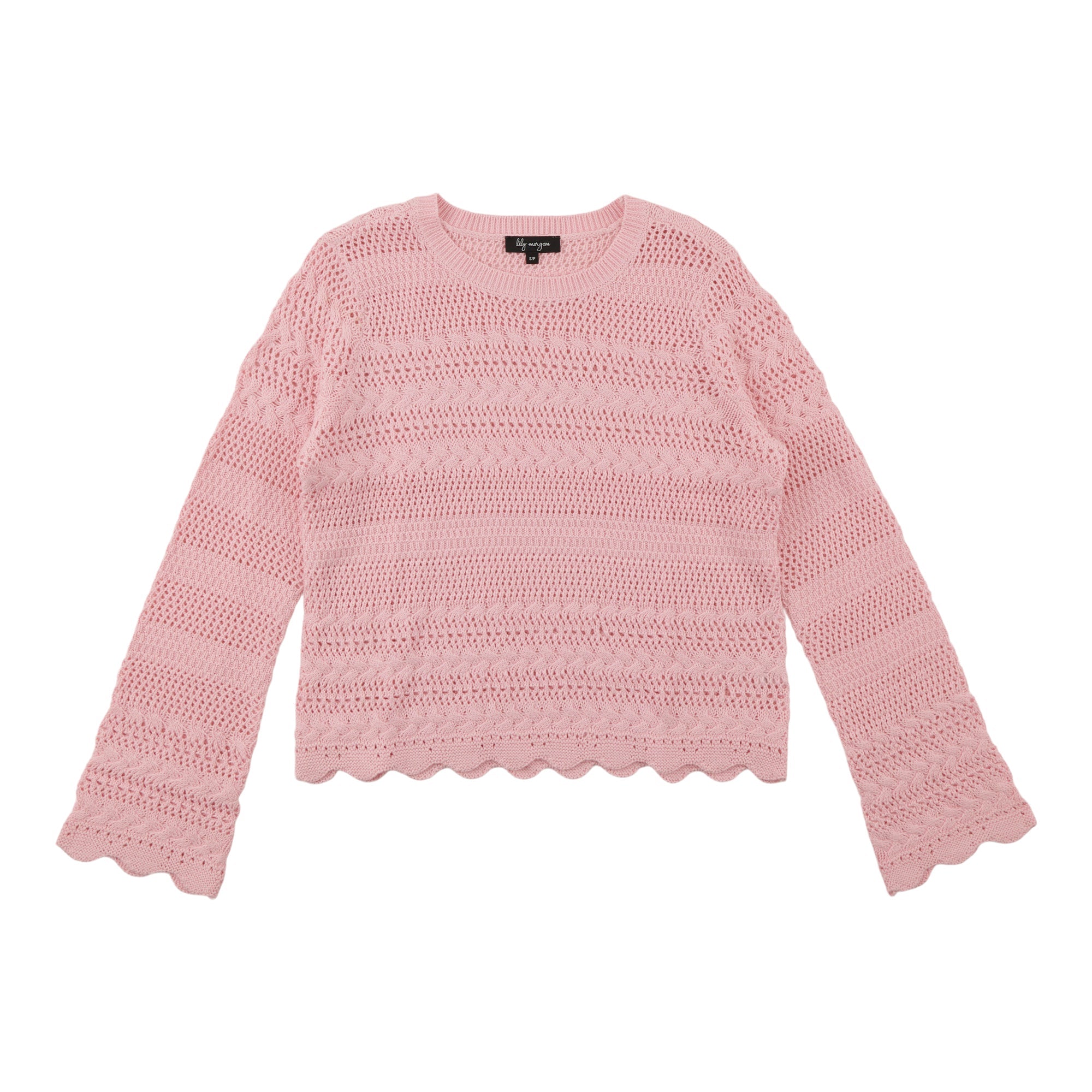 lily morgan Women's Pointelle Pullover Sweater