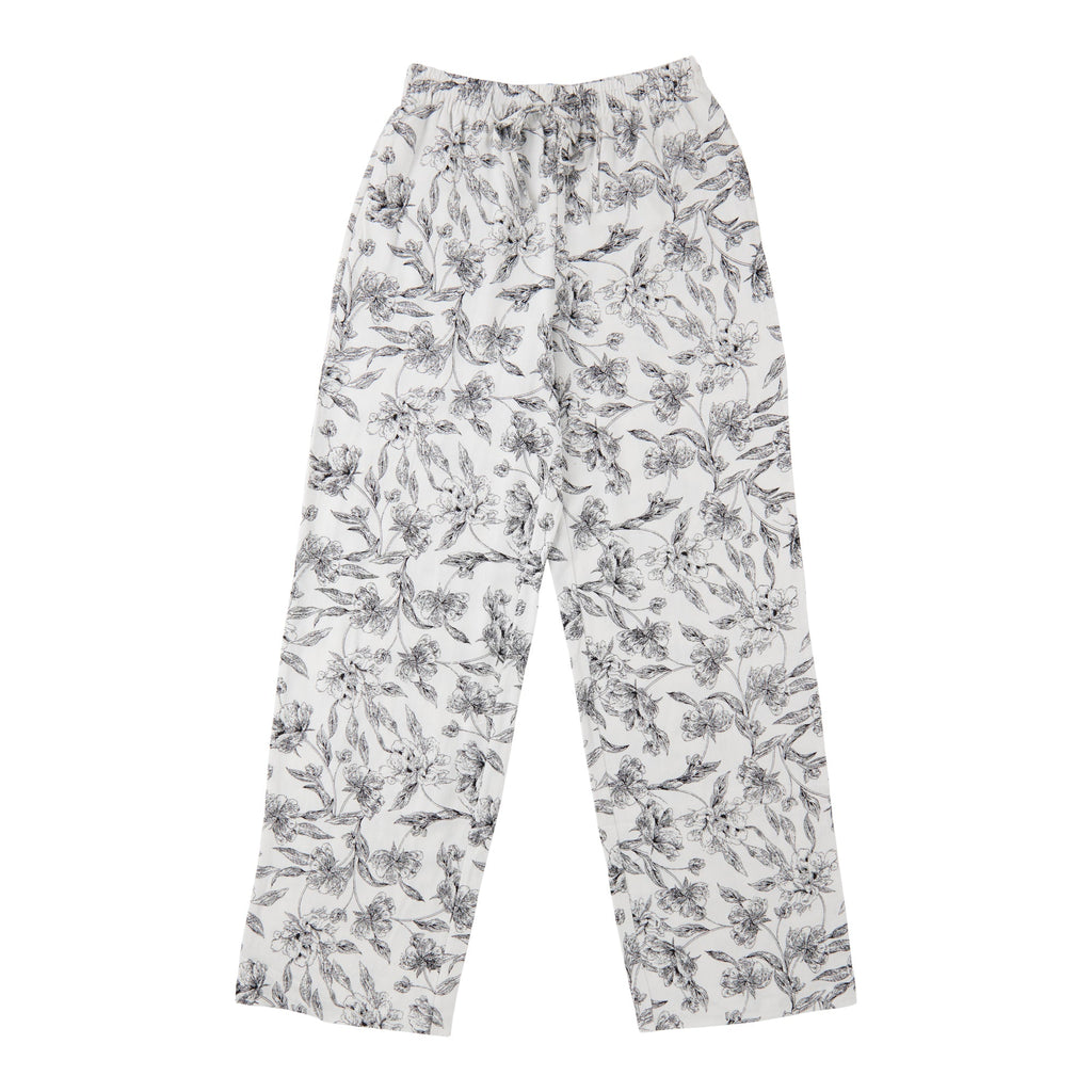lily morgan Women's Printed Wide-Leg Linen-Blend Pants