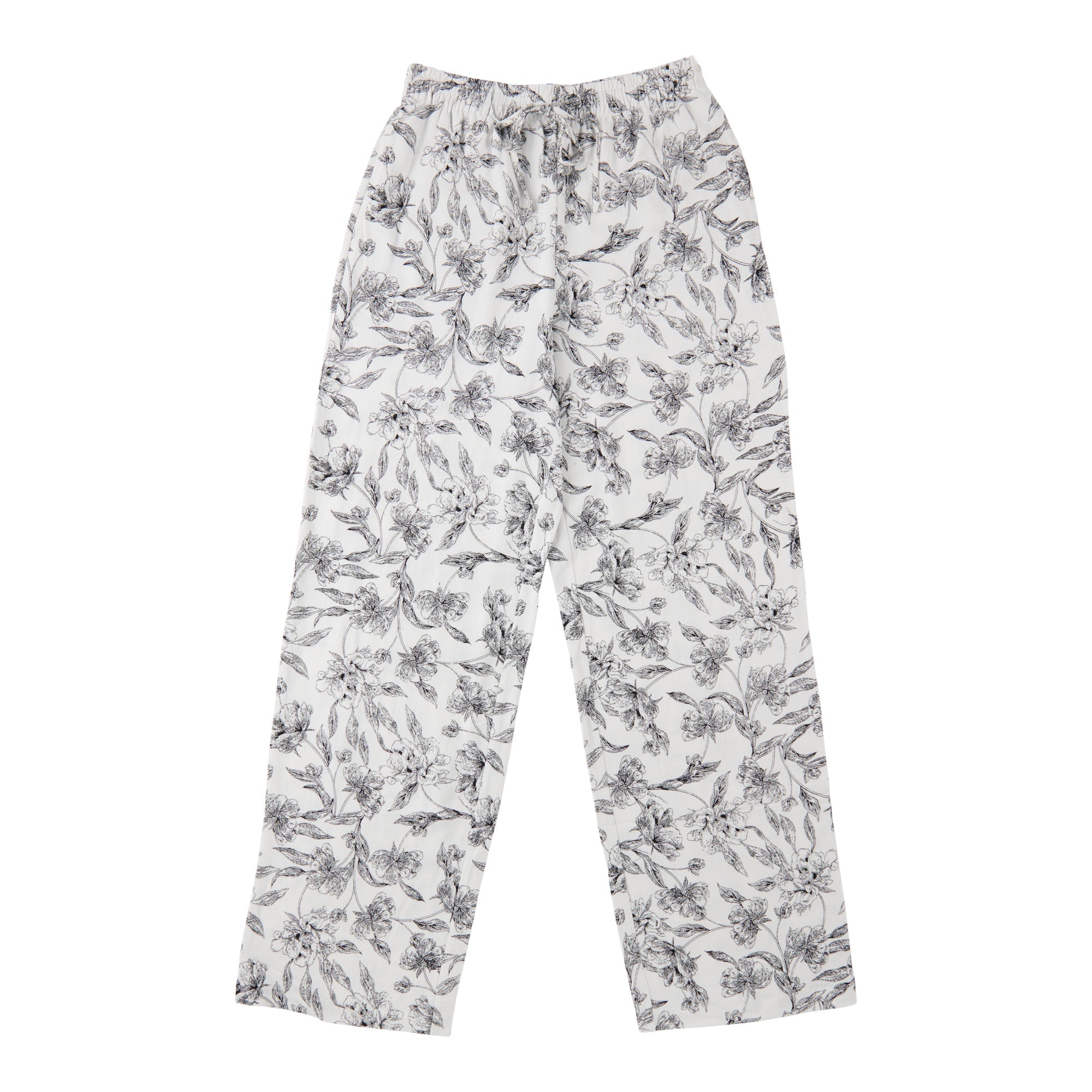 lily morgan Women's Printed Wide-Leg Linen-Blend Pants