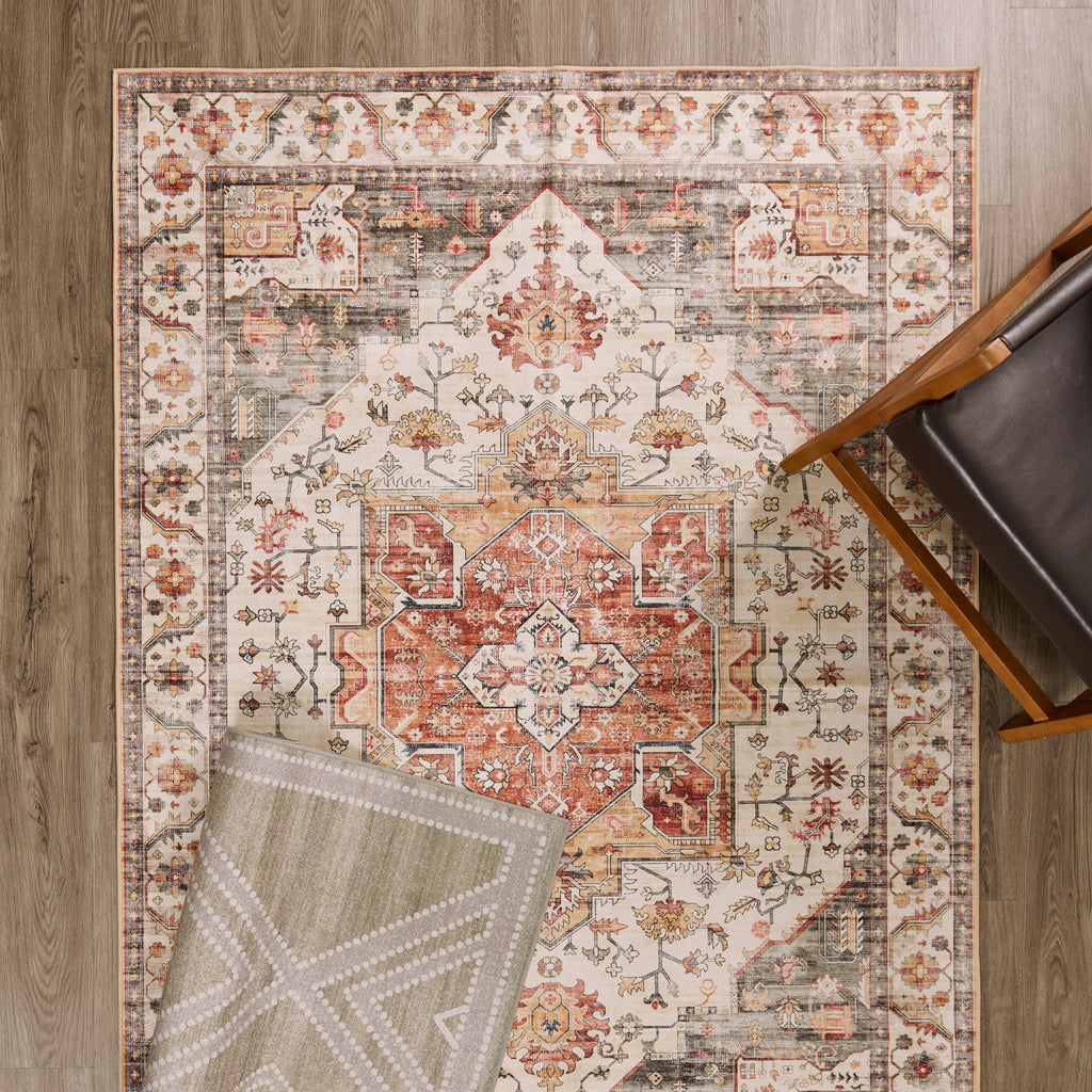 Printed Washable Rug, 5-ft x 7-in.