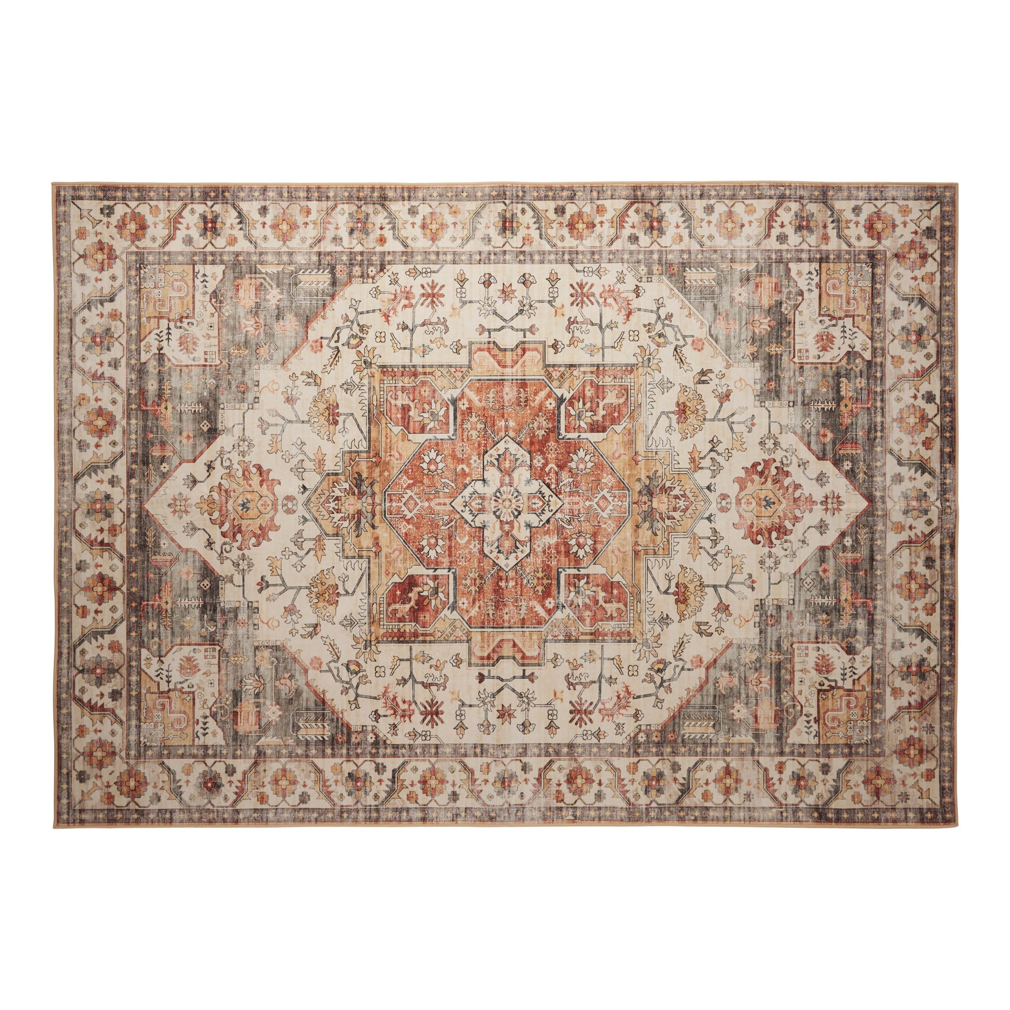 Printed Washable Rug, 5-ft x 7-in.