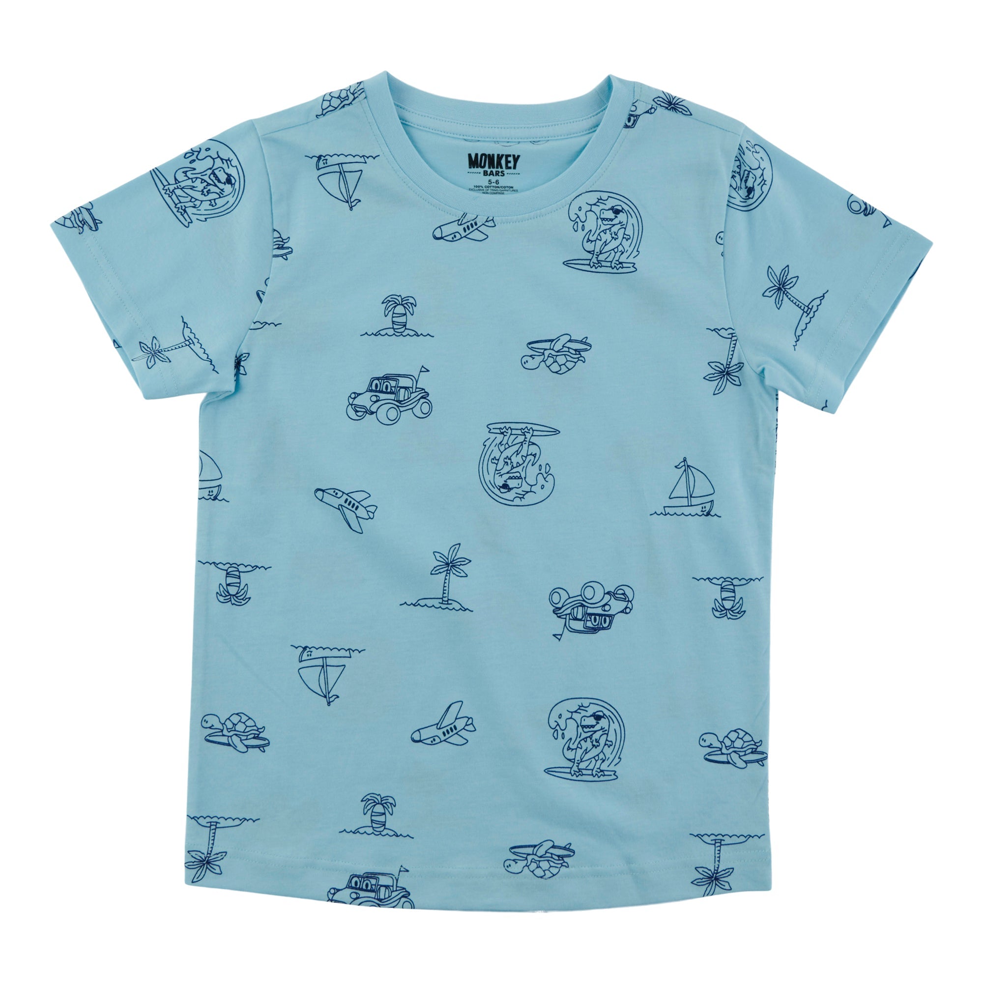 MONKEY BARS Toddler Boys' Beach Party Printed Short Sleeve T-Shirt