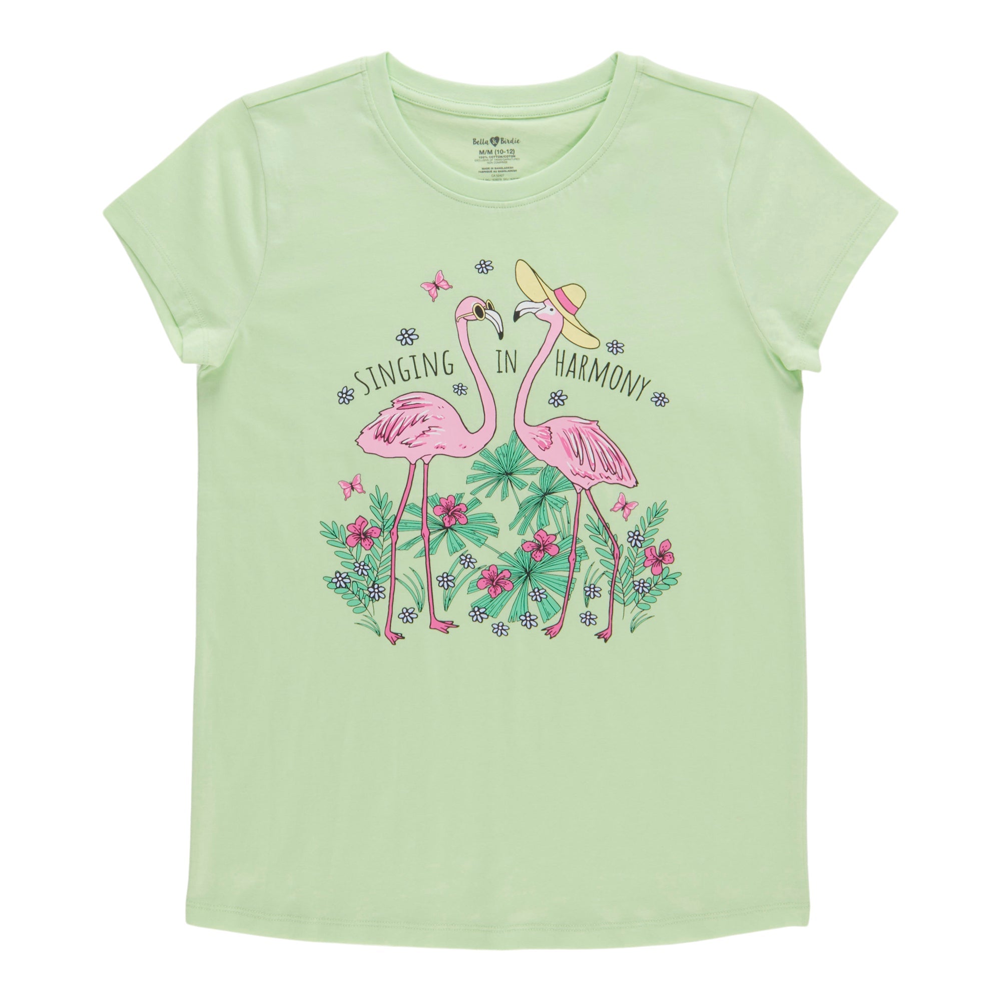 BELLA & BIRDIE Girls' Pool Party Printed Short Sleeve T-Shirt
