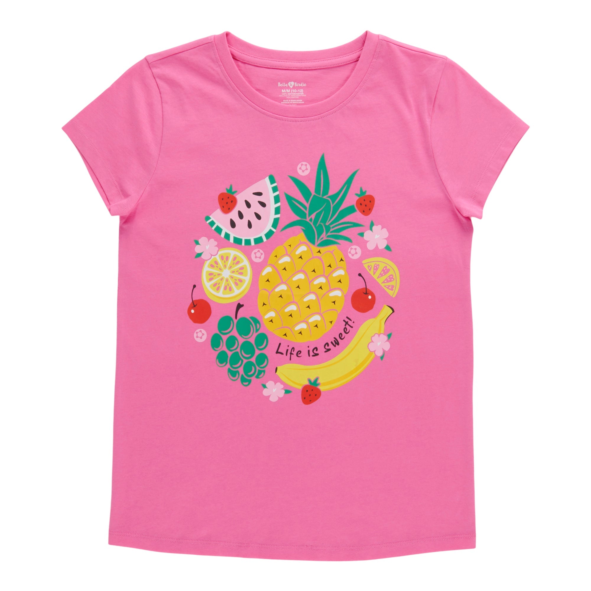 BELLA & BIRDIE Girls' Pool Party Printed Short Sleeve T-Shirt