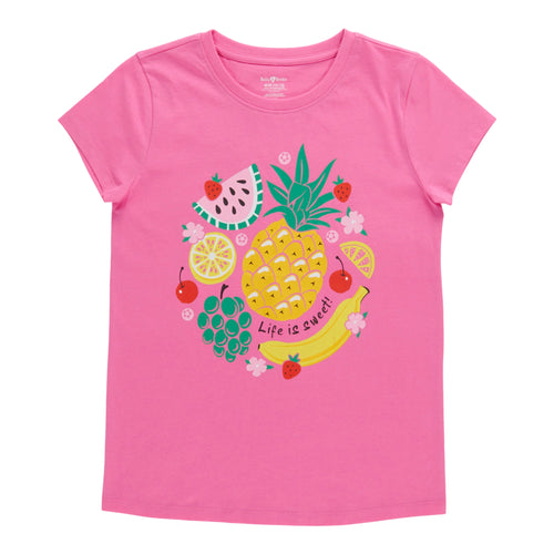 BELLA & BIRDIE Girls' Pool Party Printed Short Sleeve T-Shirt