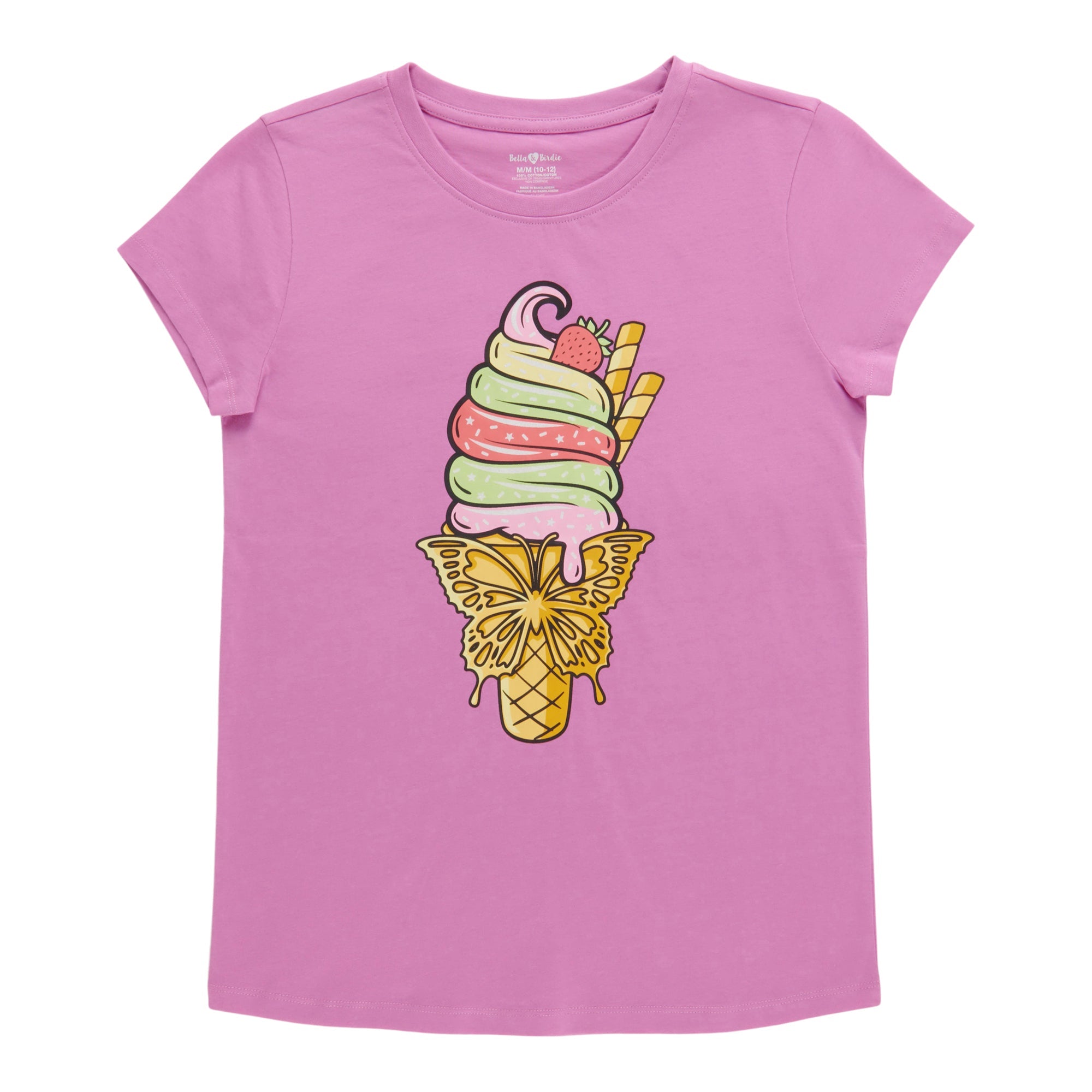 BELLA & BIRDIE Girls' Pool Party Printed Short Sleeve T-Shirt