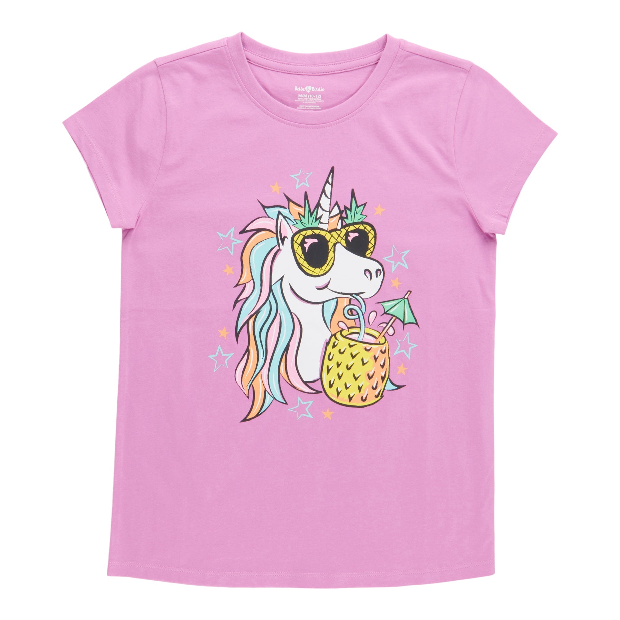 BELLA & BIRDIE Girls' Pool Party Printed Short Sleeve T-Shirt