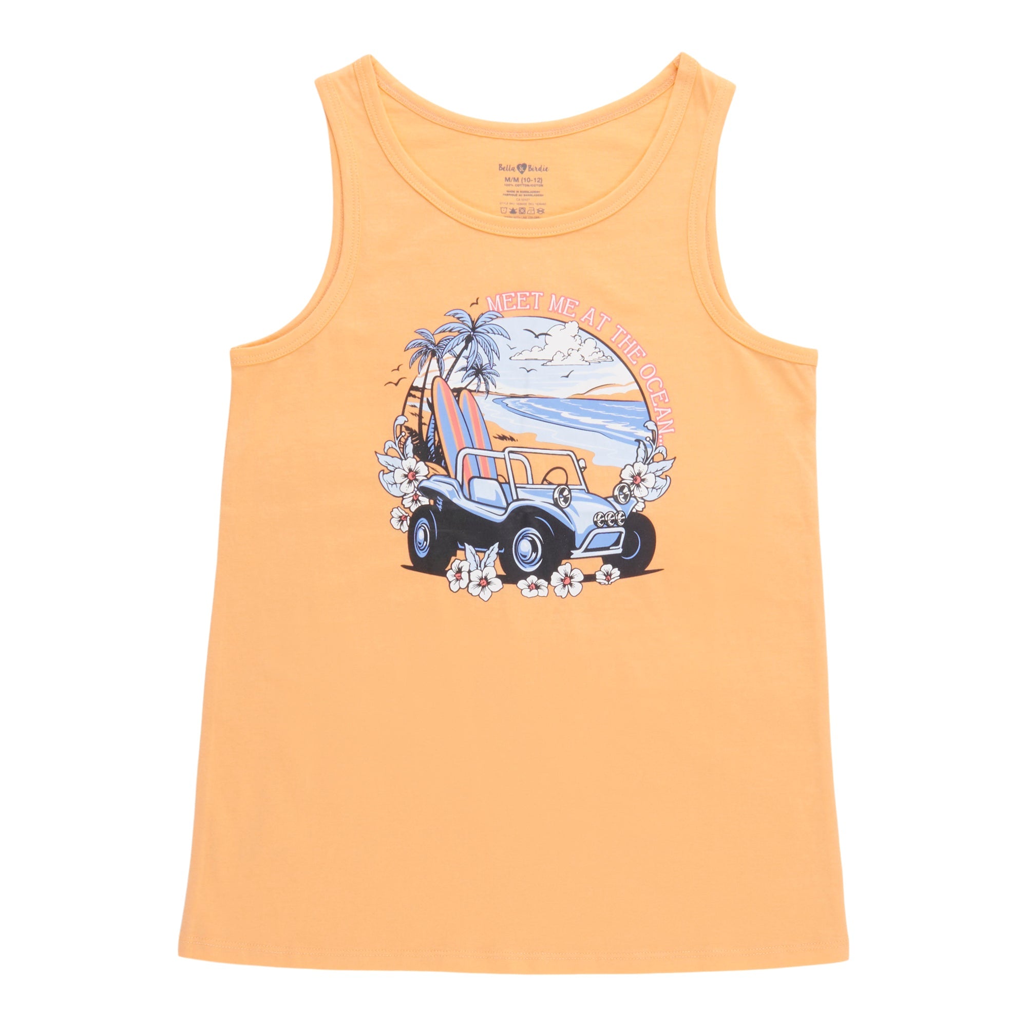 BELLA & BIRDIE Girls' Pool Party Basic Printed Tank Top