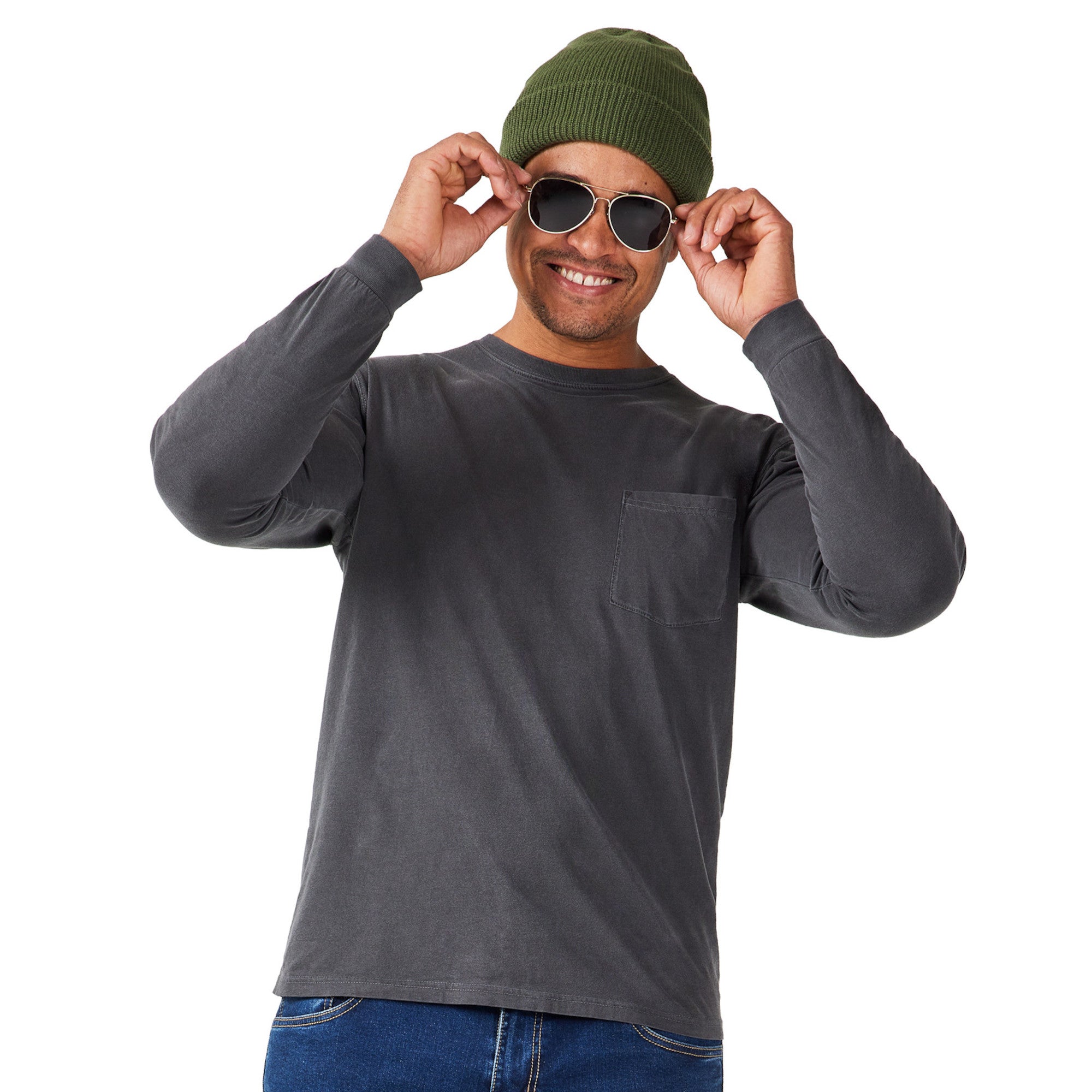 Men's Solid Long Sleeve Basic T-Shirt