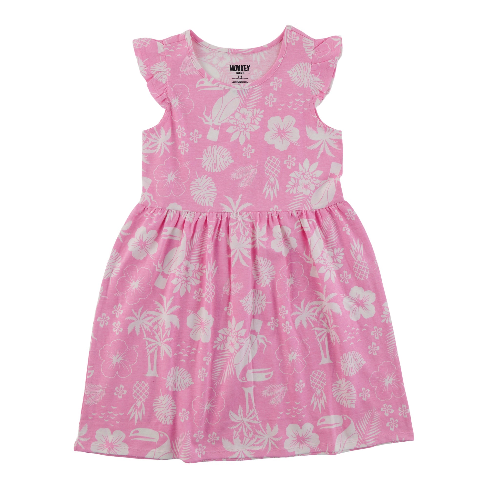 MONKEY BARS Toddler Girls' Pool Party Printed Cap Sleeve Dress