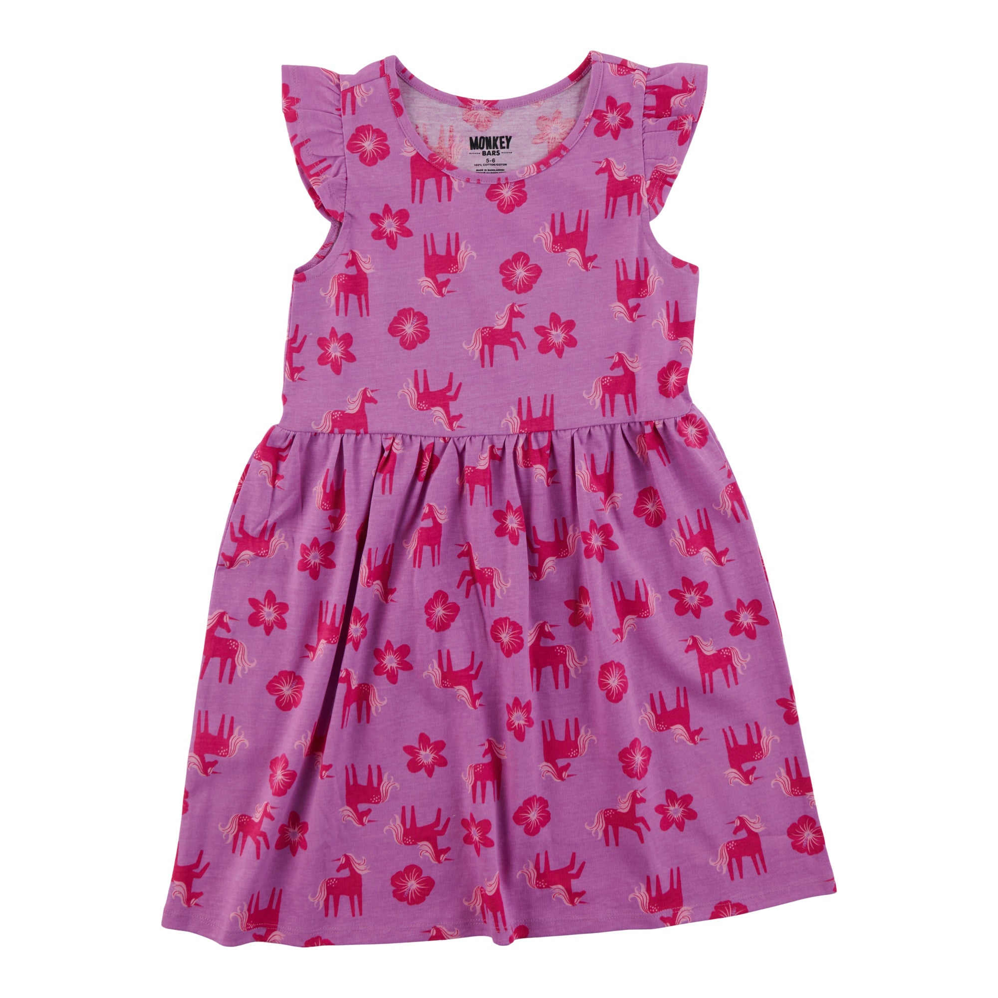 MONKEY BARS Toddler Girls' Pool Party Printed Cap Sleeve Dress