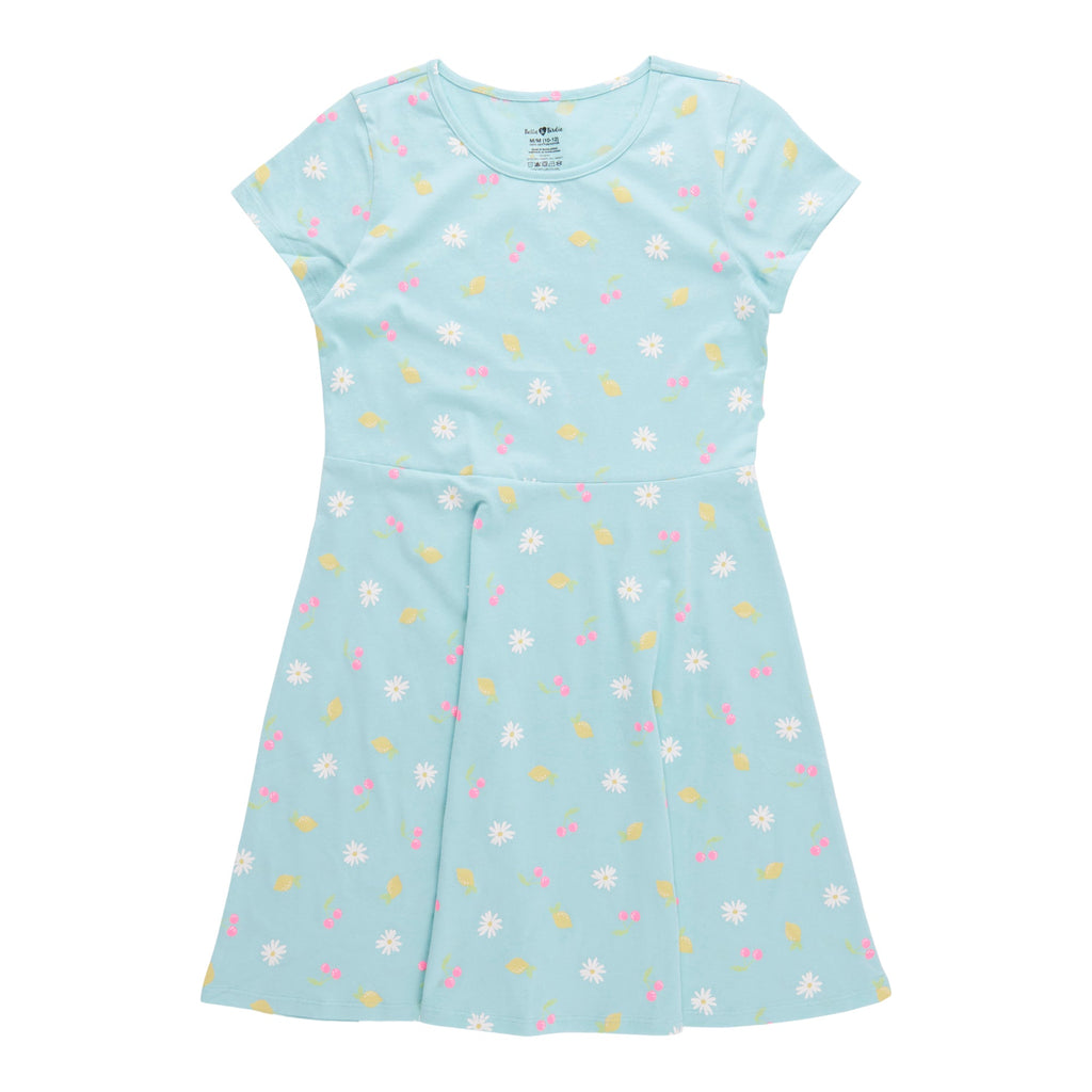 BELLA & BIRDIE Girls' Day Dreamer Printed Short Sleeve Dress