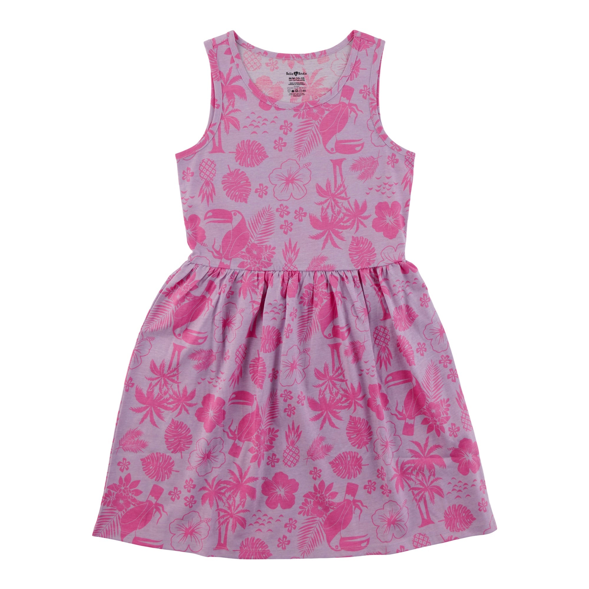 BELLA & BIRDIE Girls' Pool Party Sleeveless Printed Dress