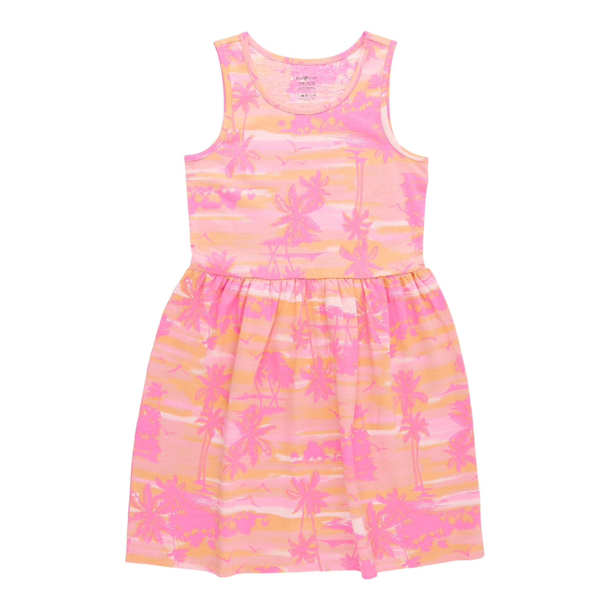 BELLA & BIRDIE Girls' Pool Party Printed Sleeveless Dress