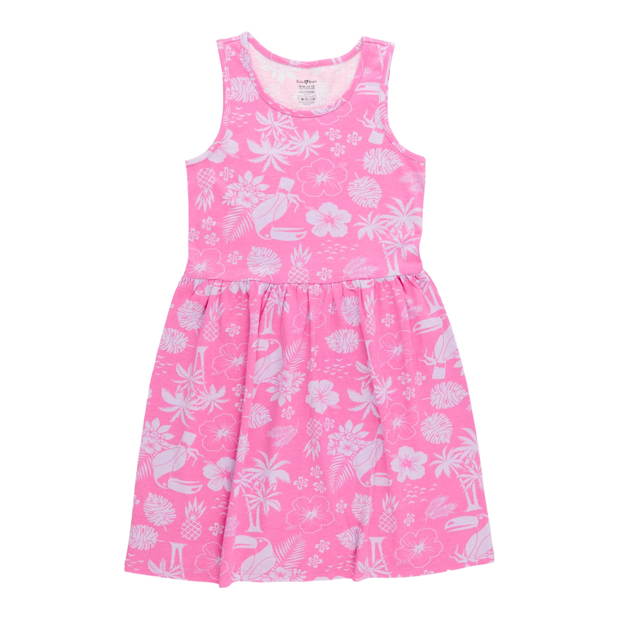 BELLA & BIRDIE Girls' Pool Party Printed Sleeveless Dress