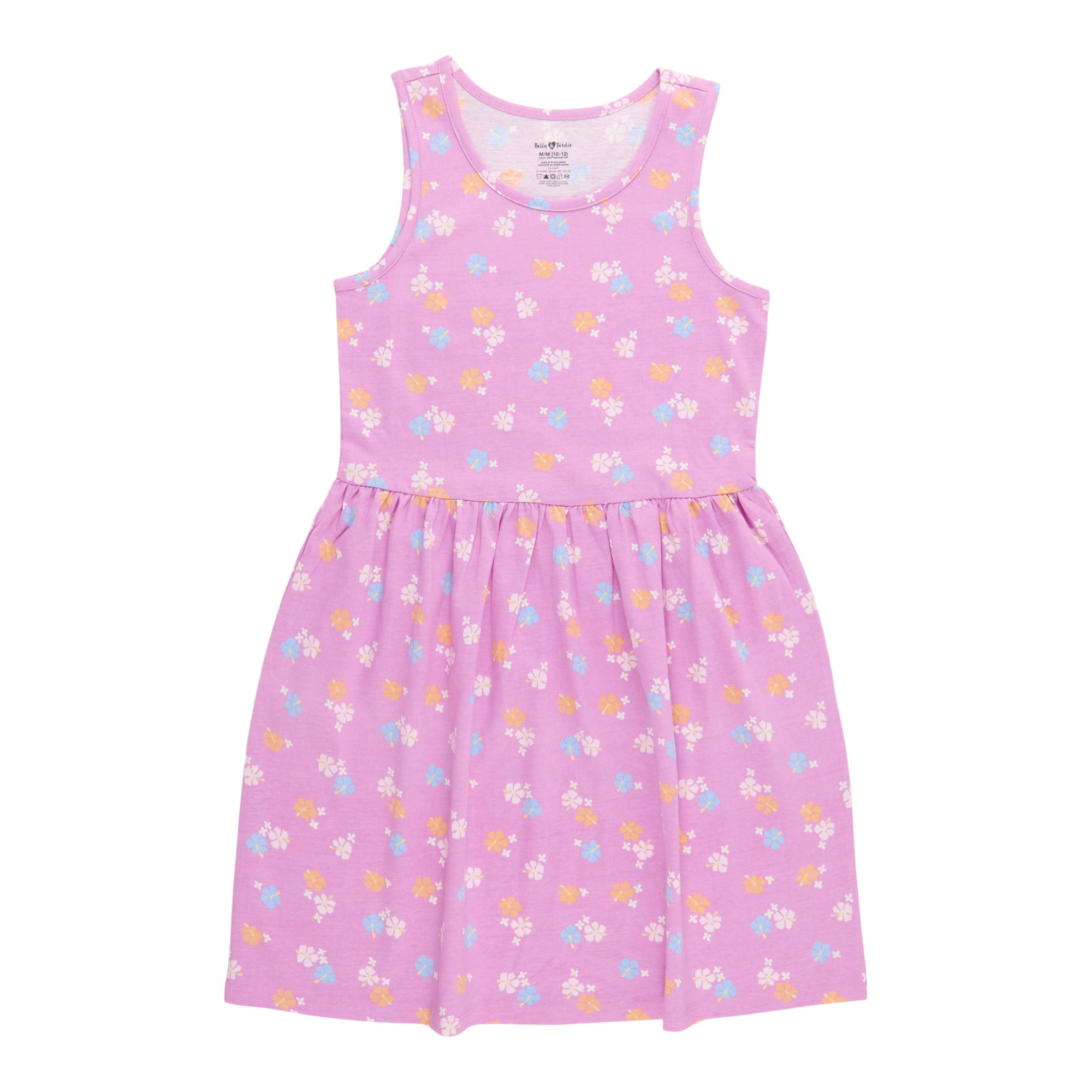 BELLA & BIRDIE Girls' Pool Party Printed Sleeveless Dress