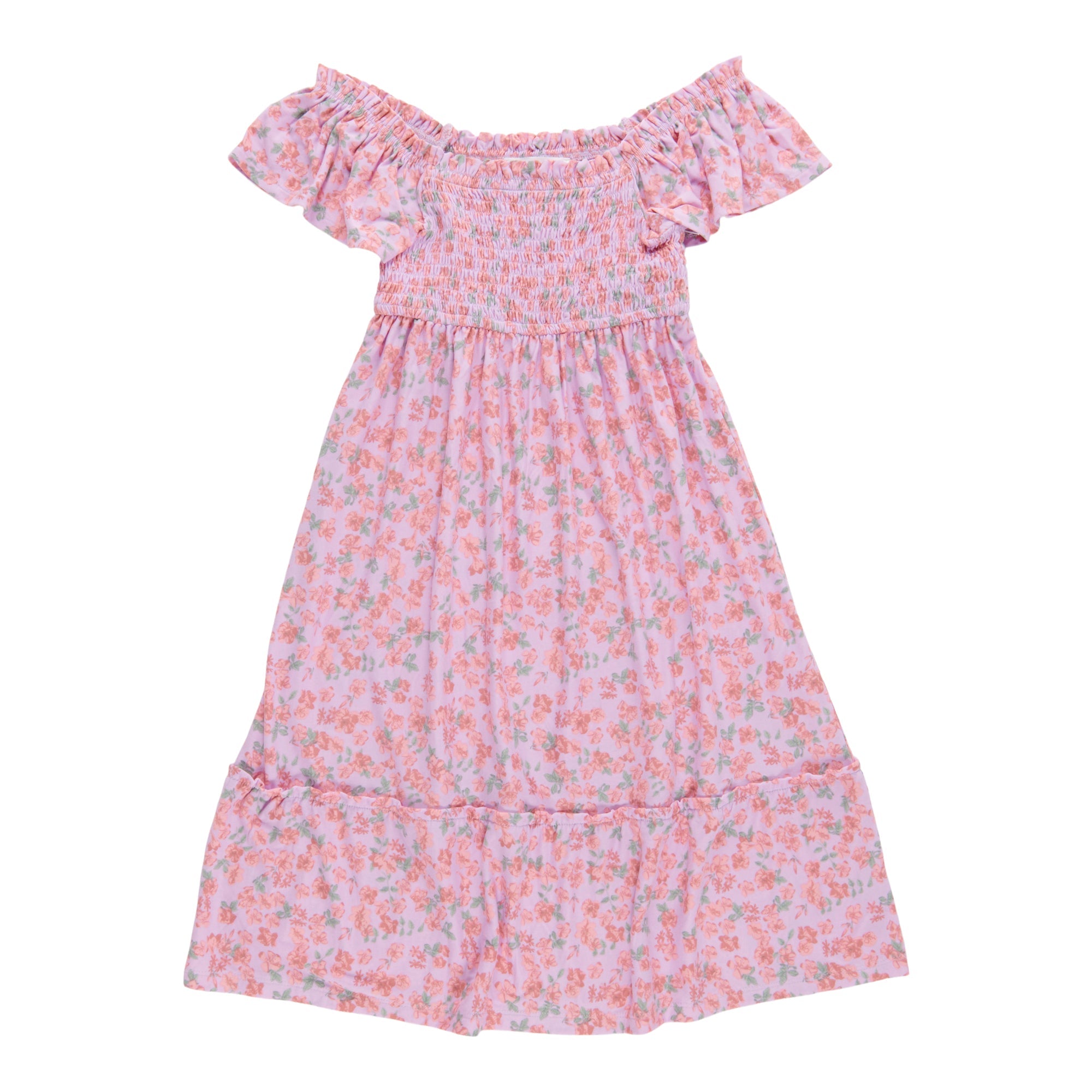 BELLA & BIRDIE Girls' Day Dreamer Short Sleeve Smocked Dress