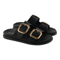 mySTYLE Women's Double Buckle Cushioned Footbeds