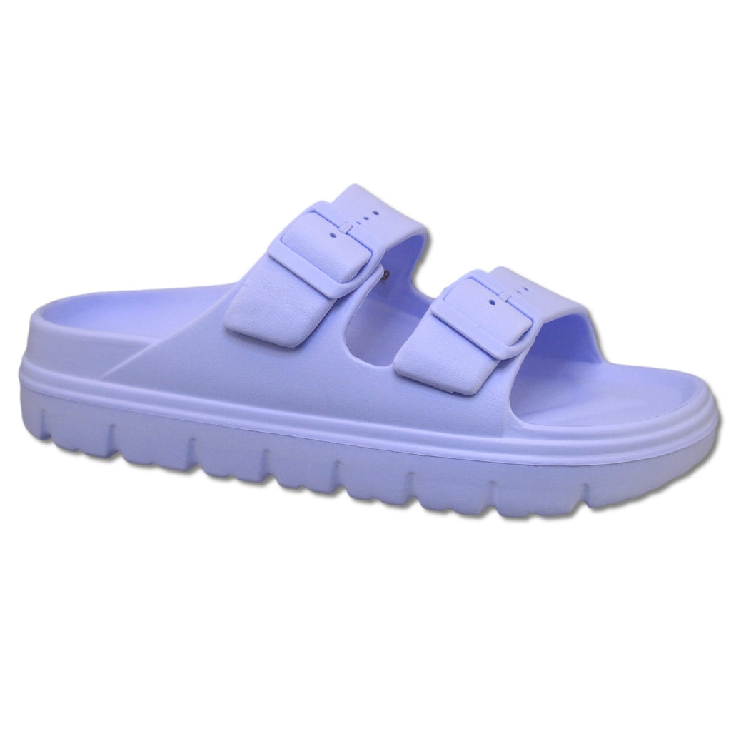 mySTYLE Women's EVA Double Buckle Slides