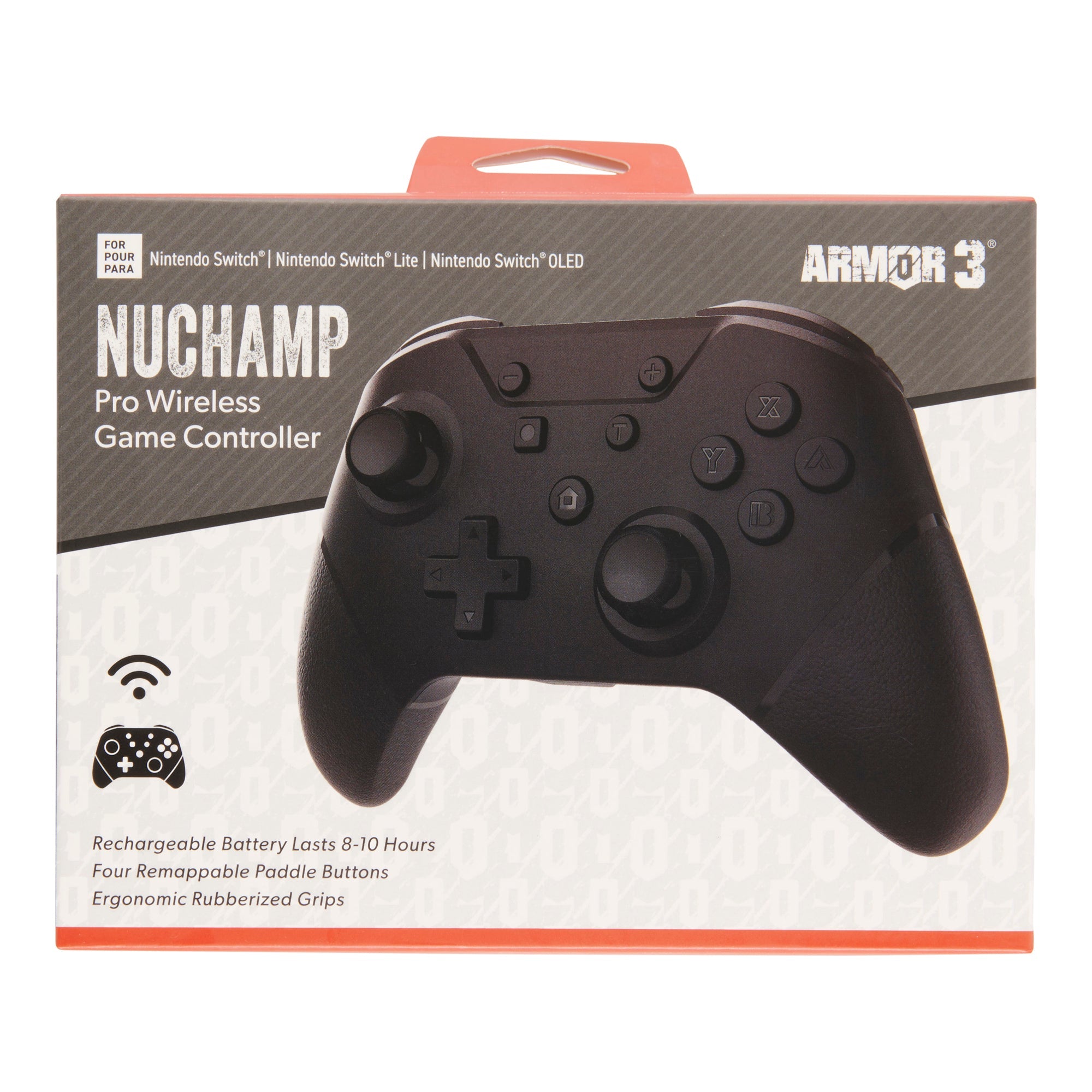 Manette sans fil Armor 3 NuChamp pour Nintendo Switch, noir