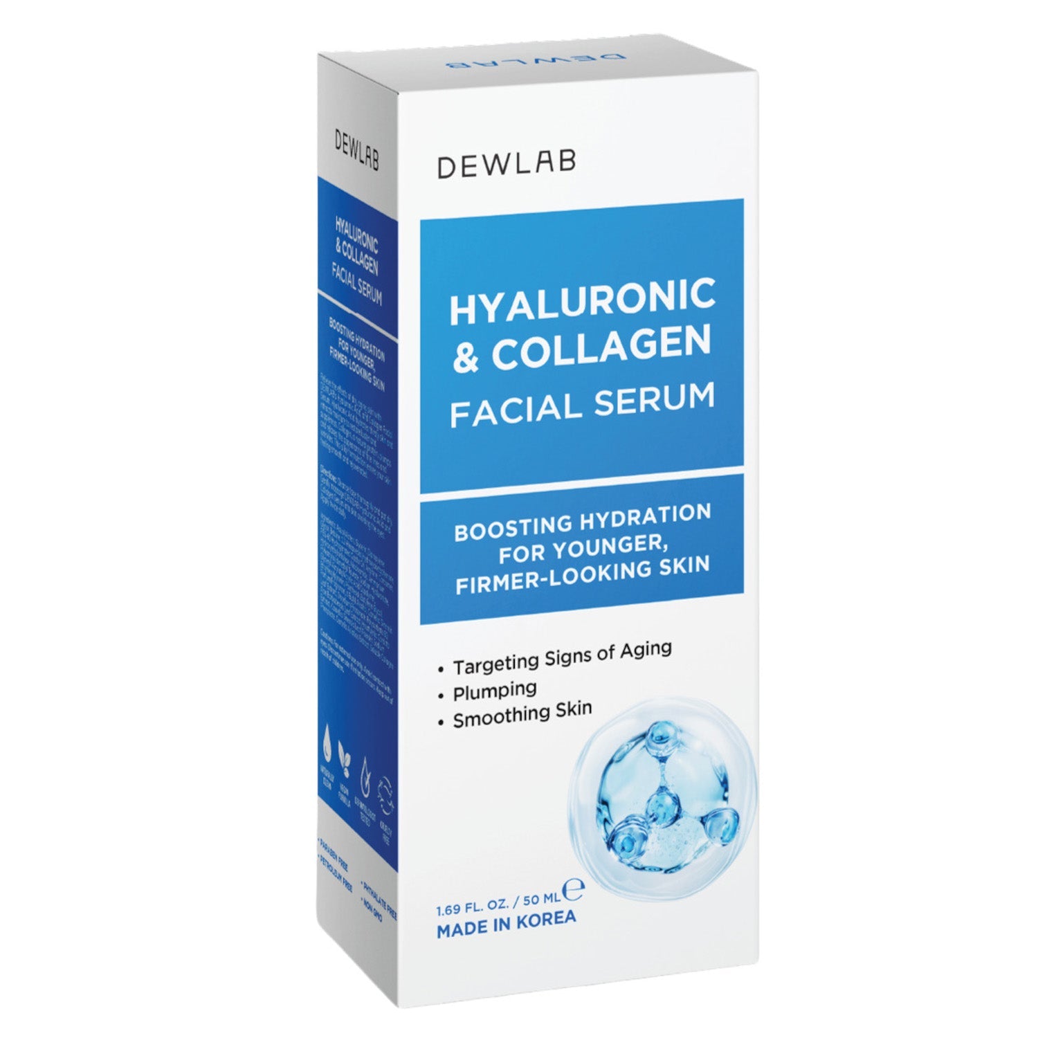 DEWLAB Sérum Visage Acide Hyaluronique & Collagène, 50 ml