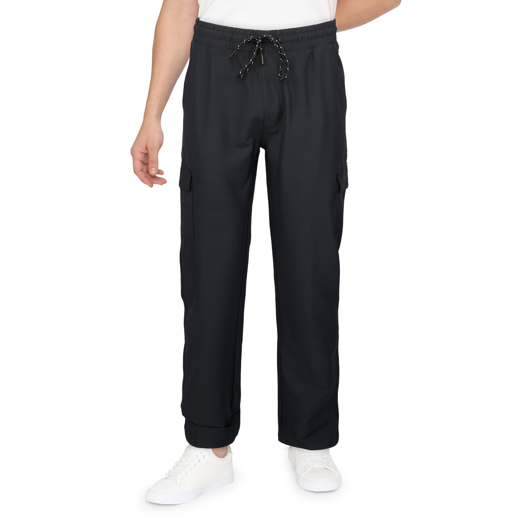 Modern Ridge Men's Slim Woven Textured Pull-On Cargo Pants