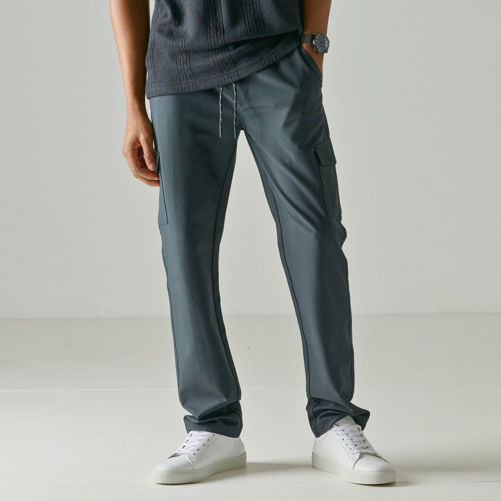 Modern Ridge Men's Slim Woven Textured Pull-On Cargo Pants
