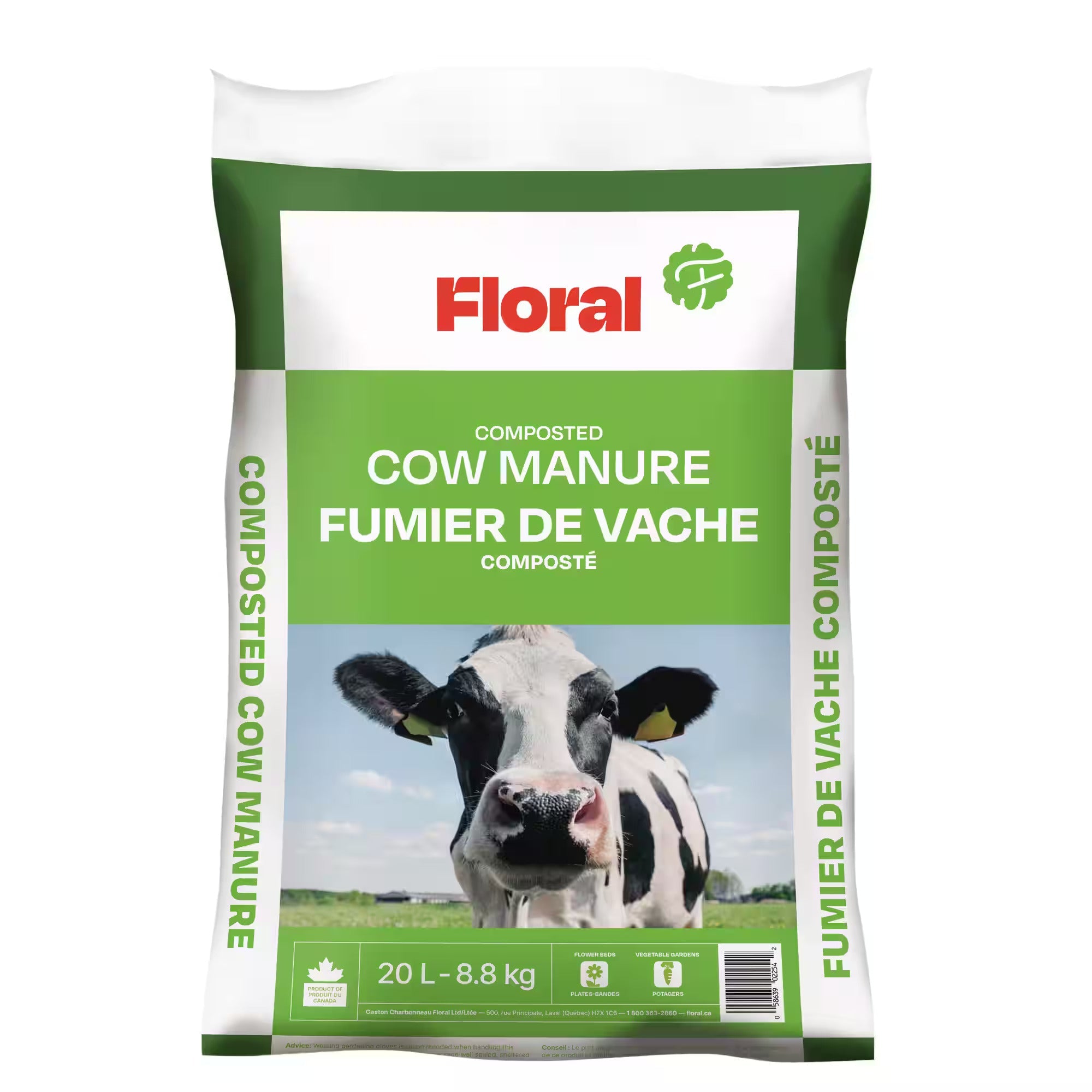 Fumier de vache composté pour fleurs, 8,8 kg