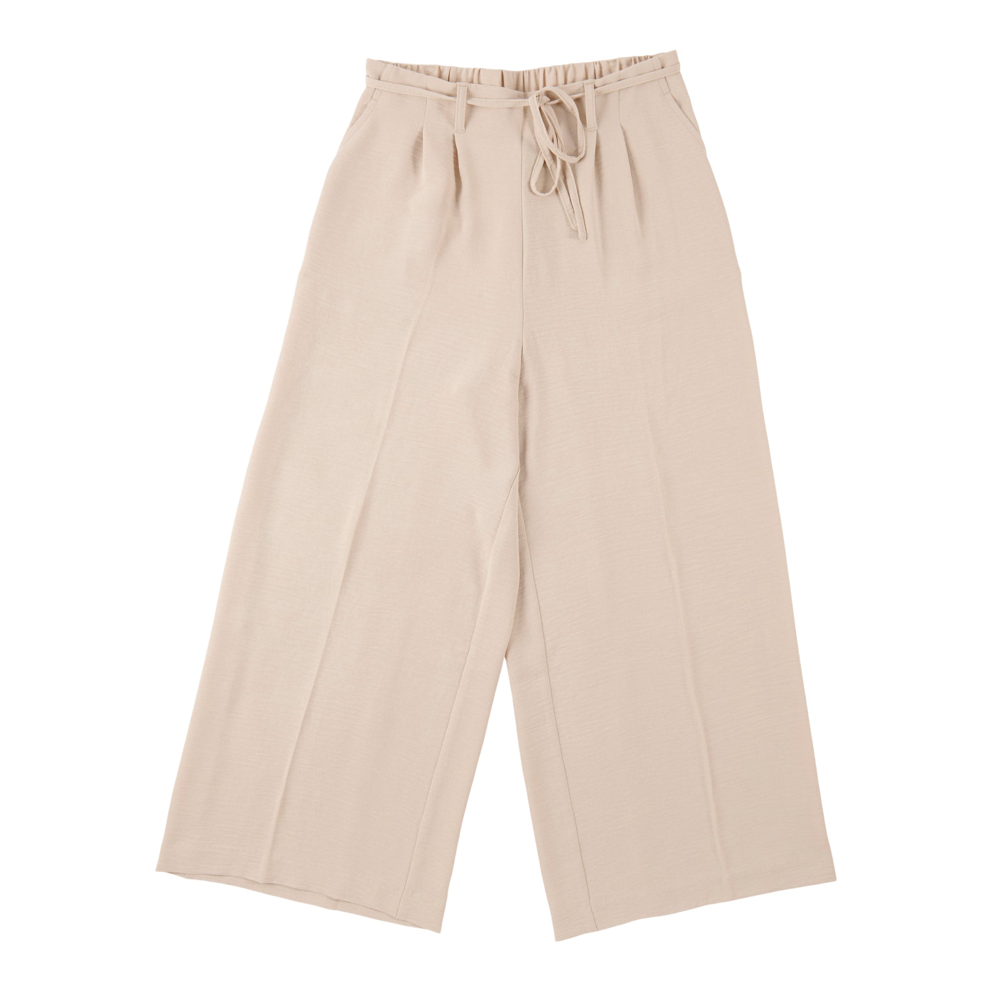 lily morgan Women's Solid Cropped Wide-Leg Belted Pants