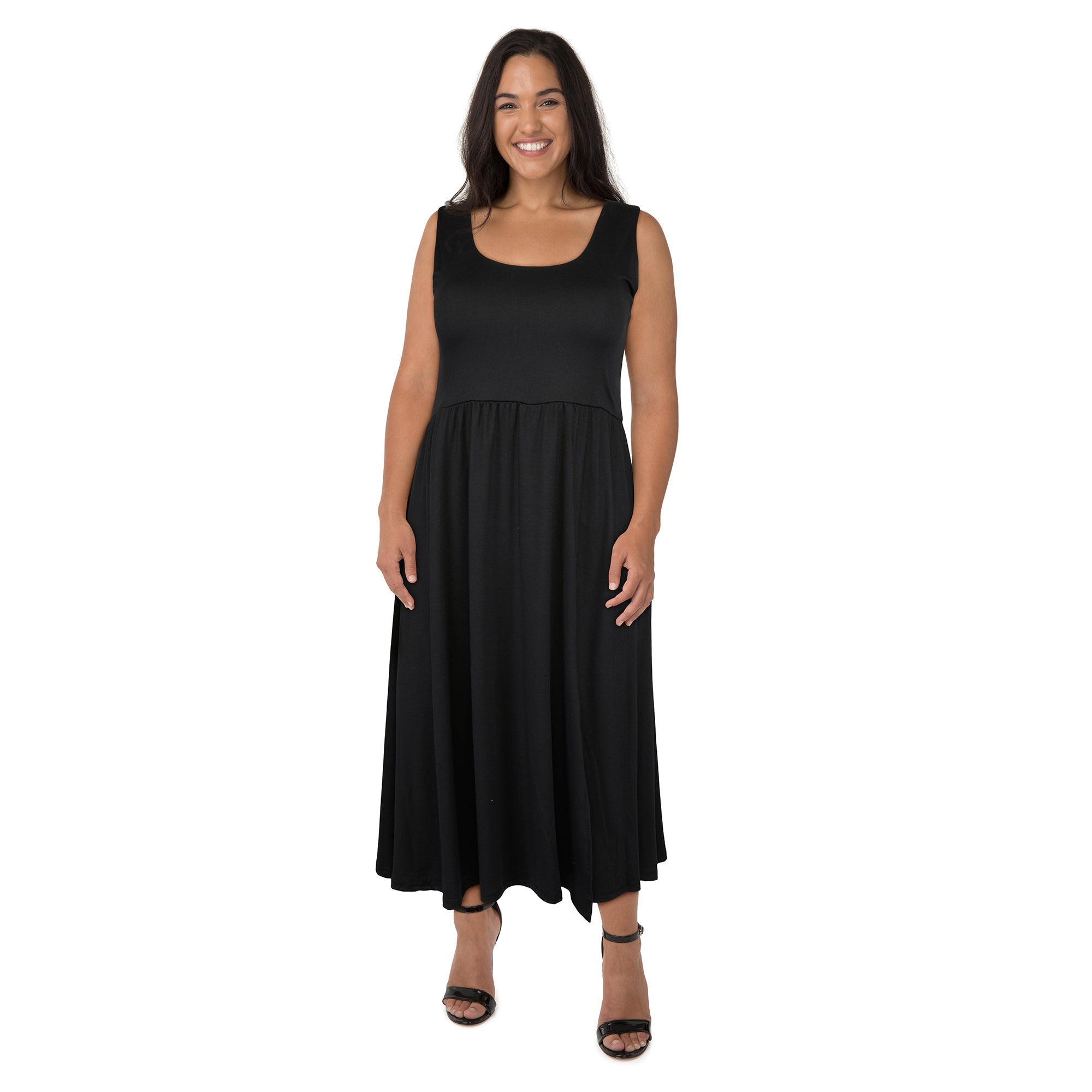 lily morgan Women's Plus Soft Midi Dress with Pockets