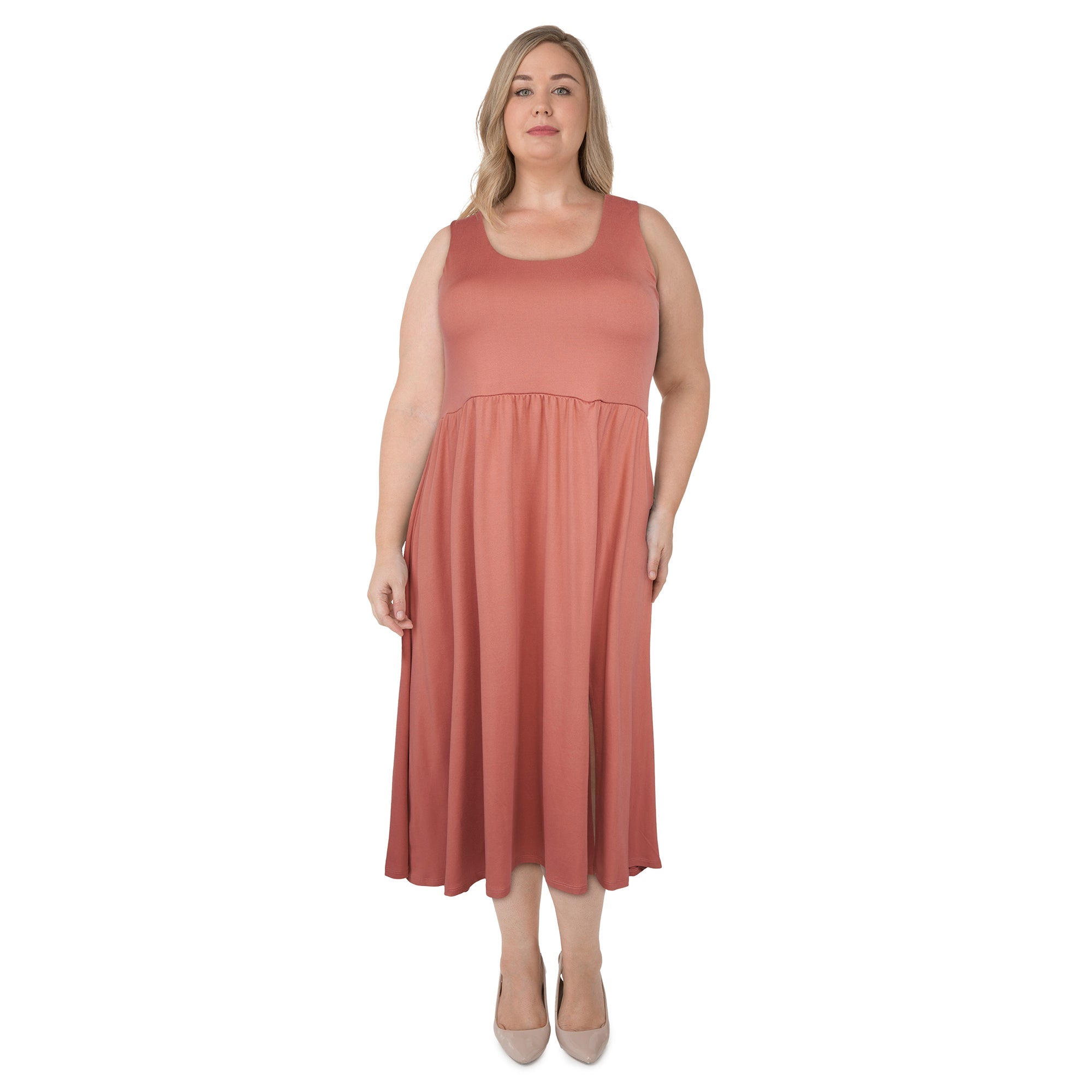 lily morgan Women's Plus Soft Midi Dress with Pockets